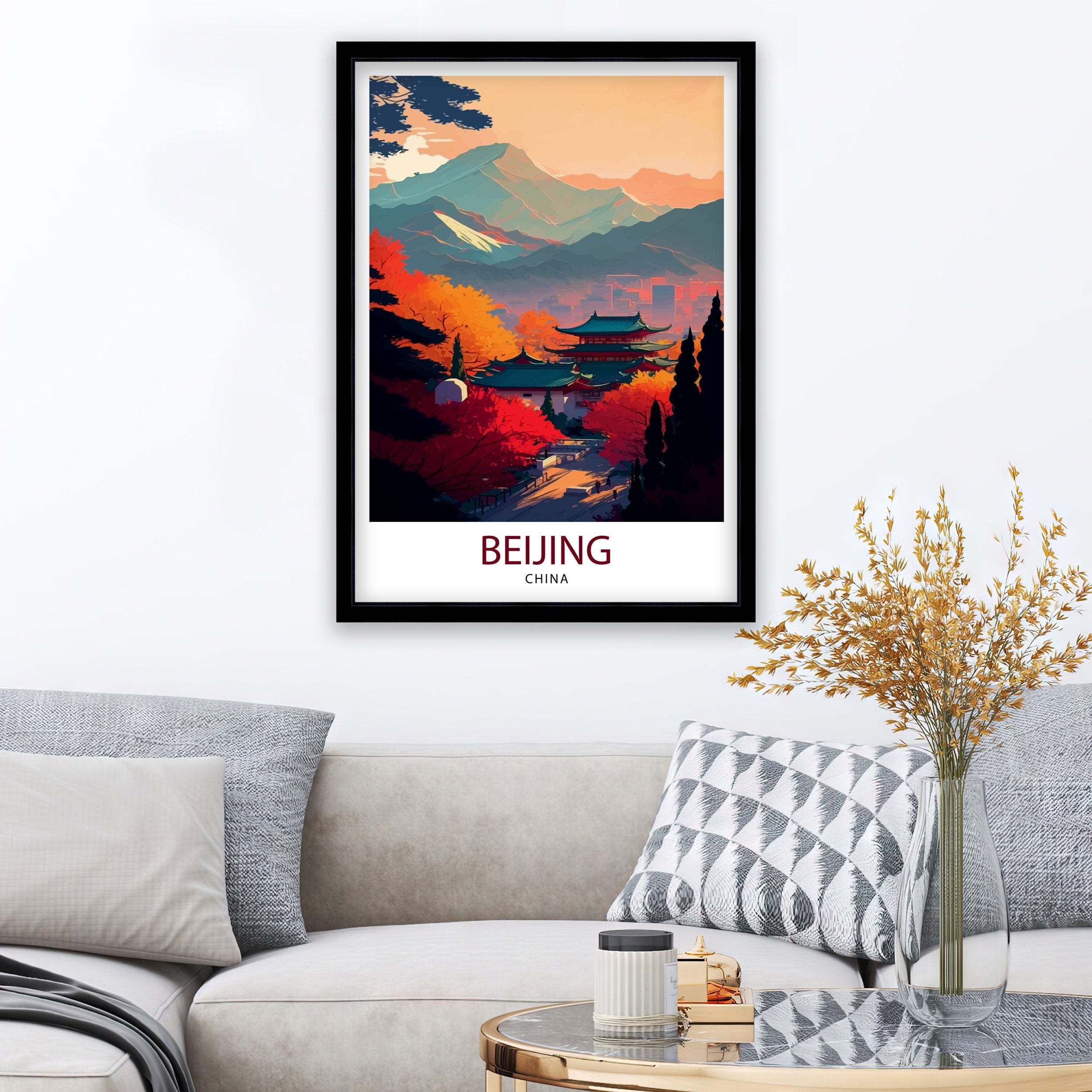 Beijing Travel Poster: China Wall Art Print