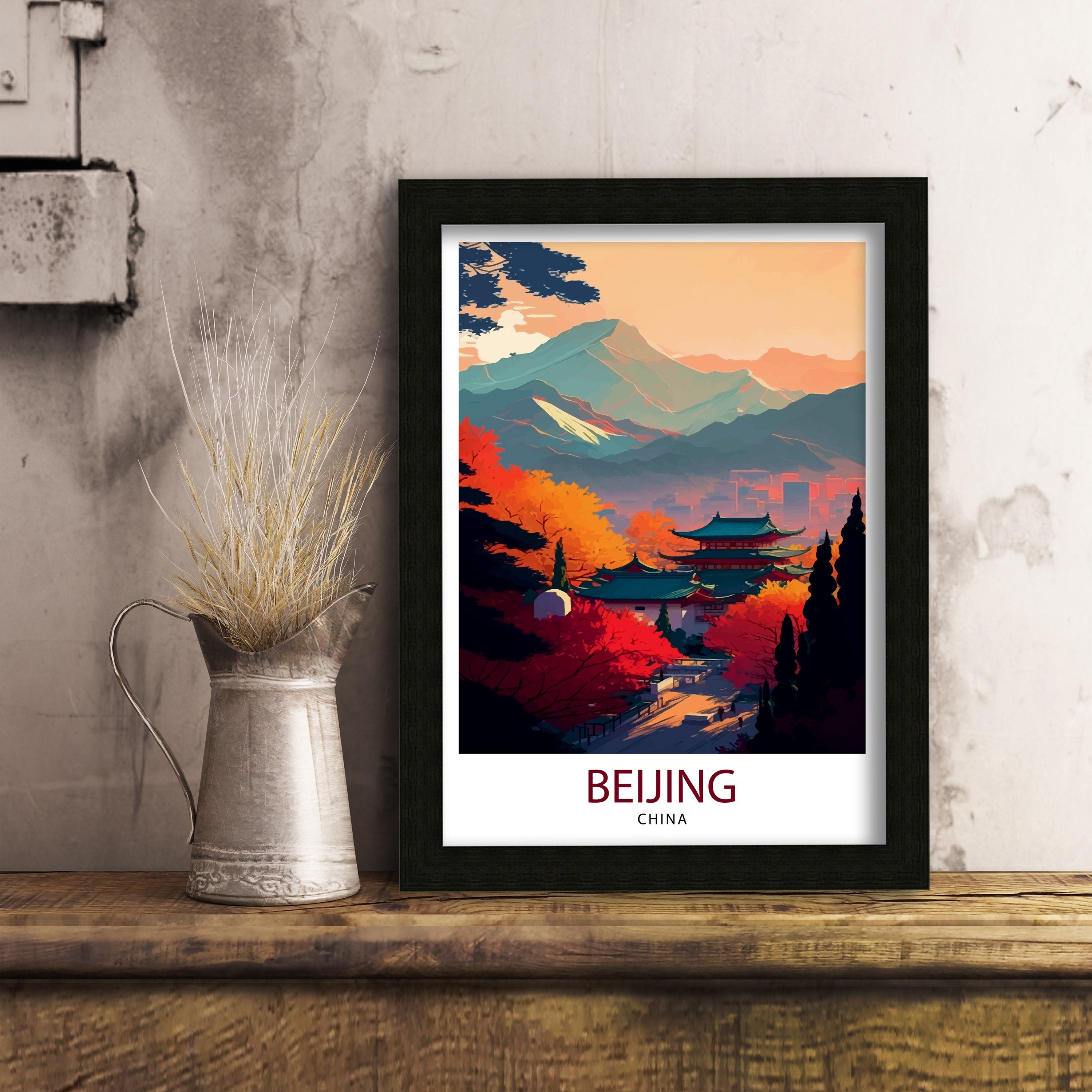 Beijing Travel Poster: China Wall Art Print