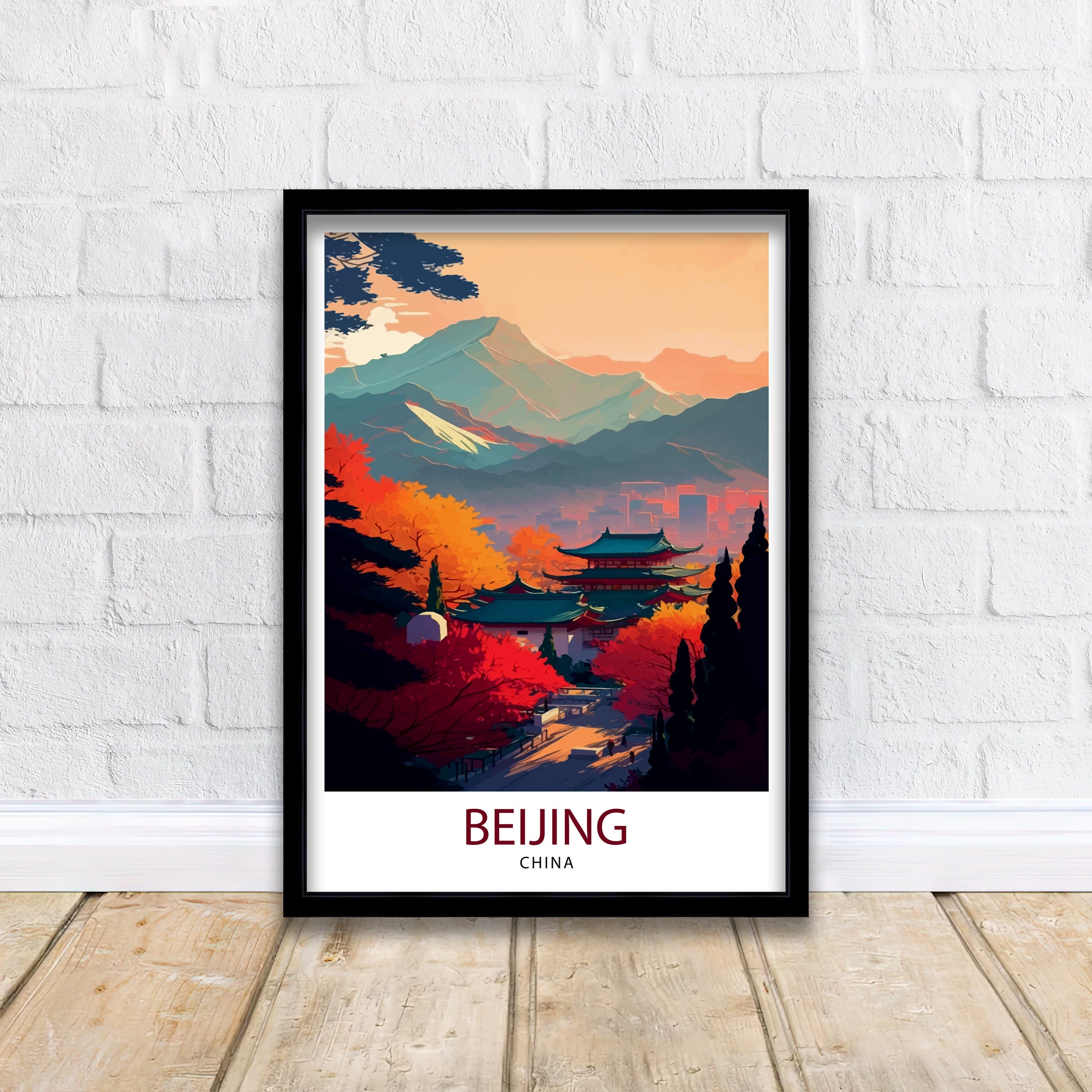 Beijing Travel Poster: China Wall Art Print