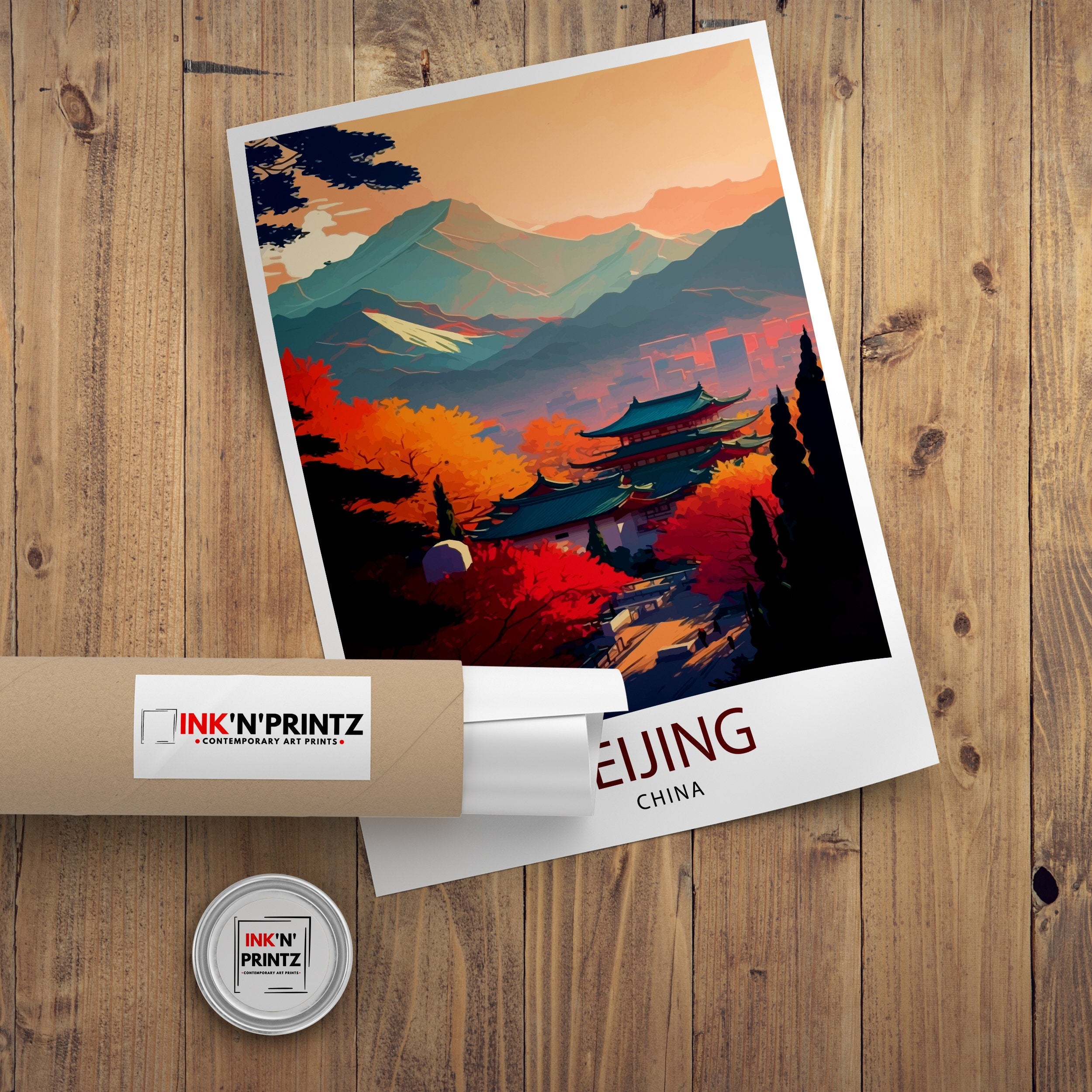 Beijing Travel Poster: China Wall Art Print