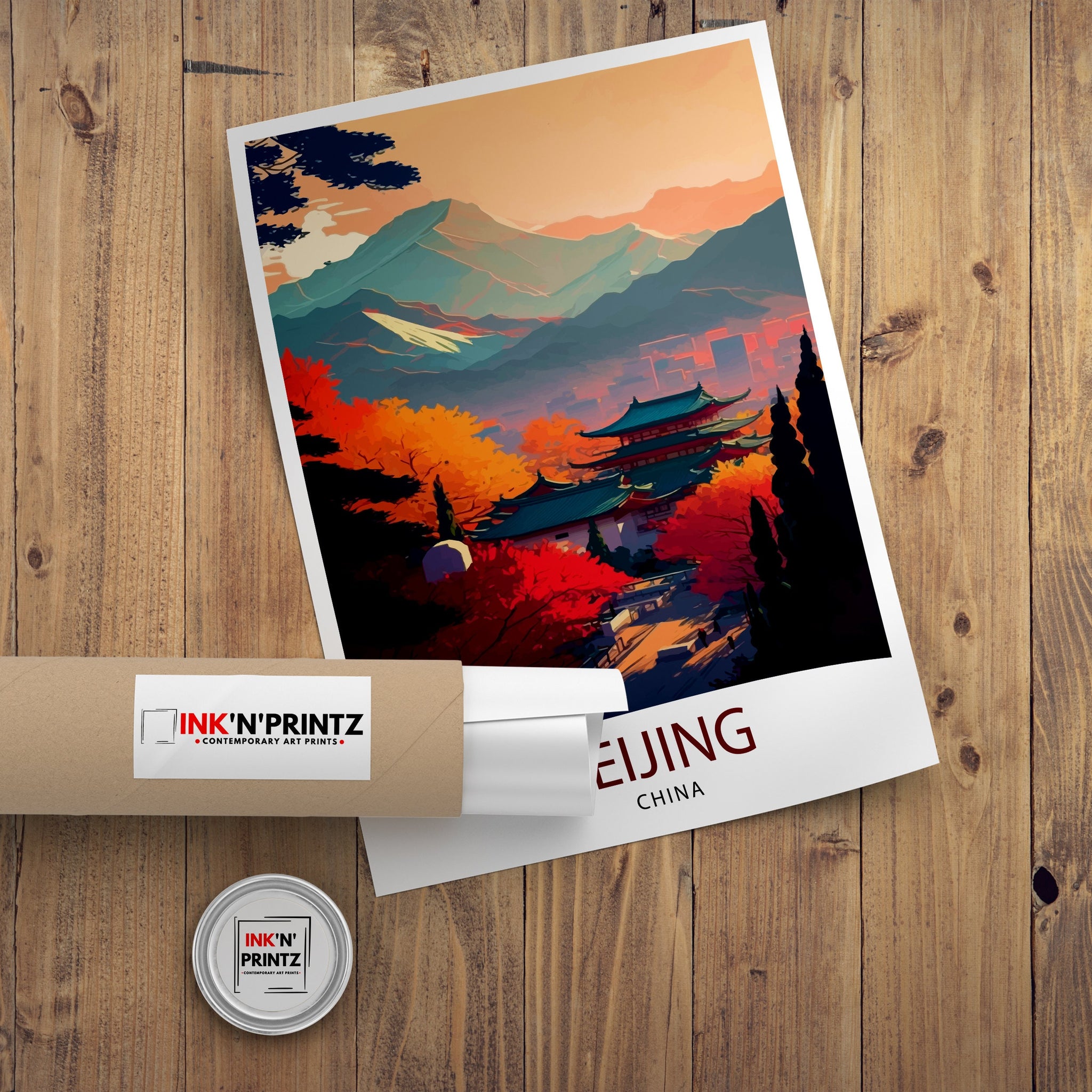 Beijing Travel Poster: China Wall Art Print