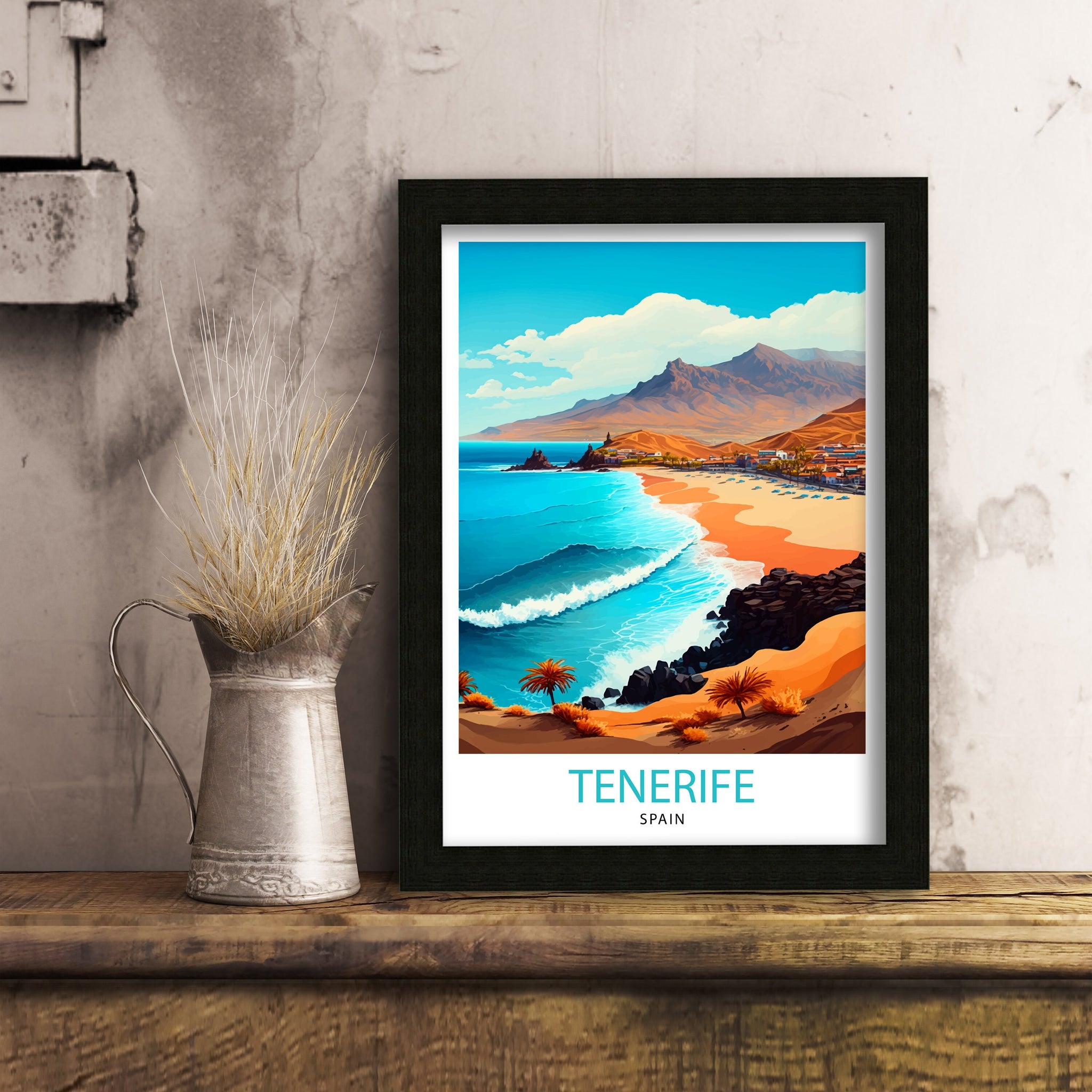Tenerife Beach Print, Spain Travel Poster