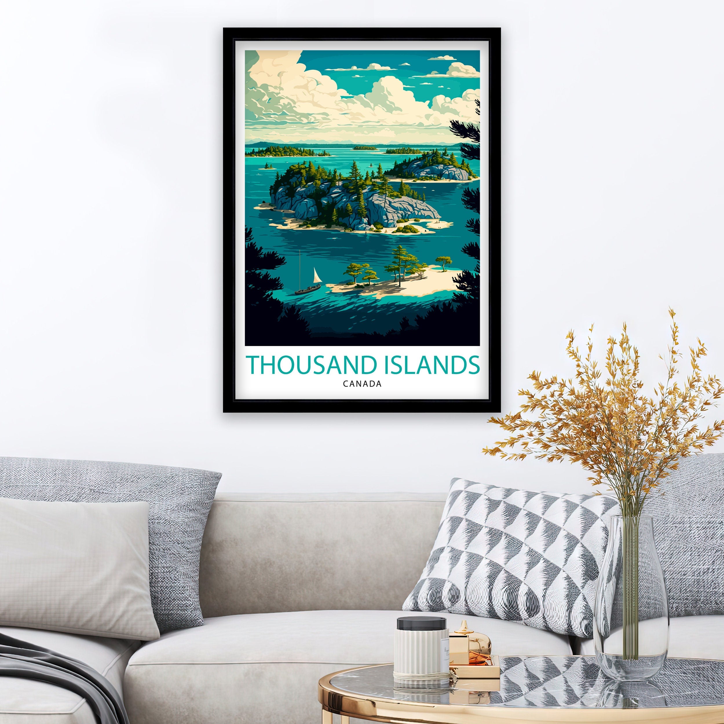 Thousand Islands Canada Travel Illustration Print