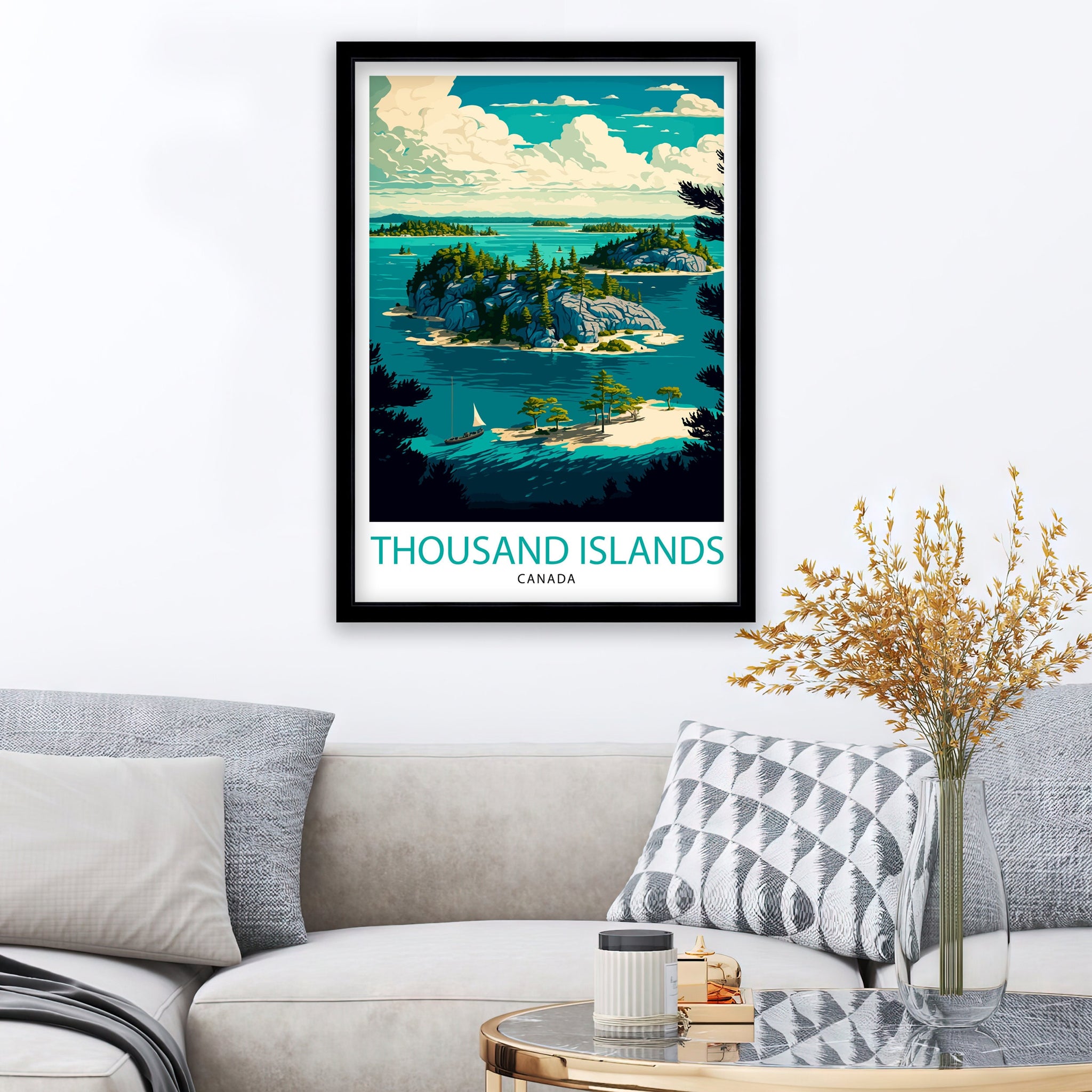 Thousand Islands Canada Travel Illustration Print