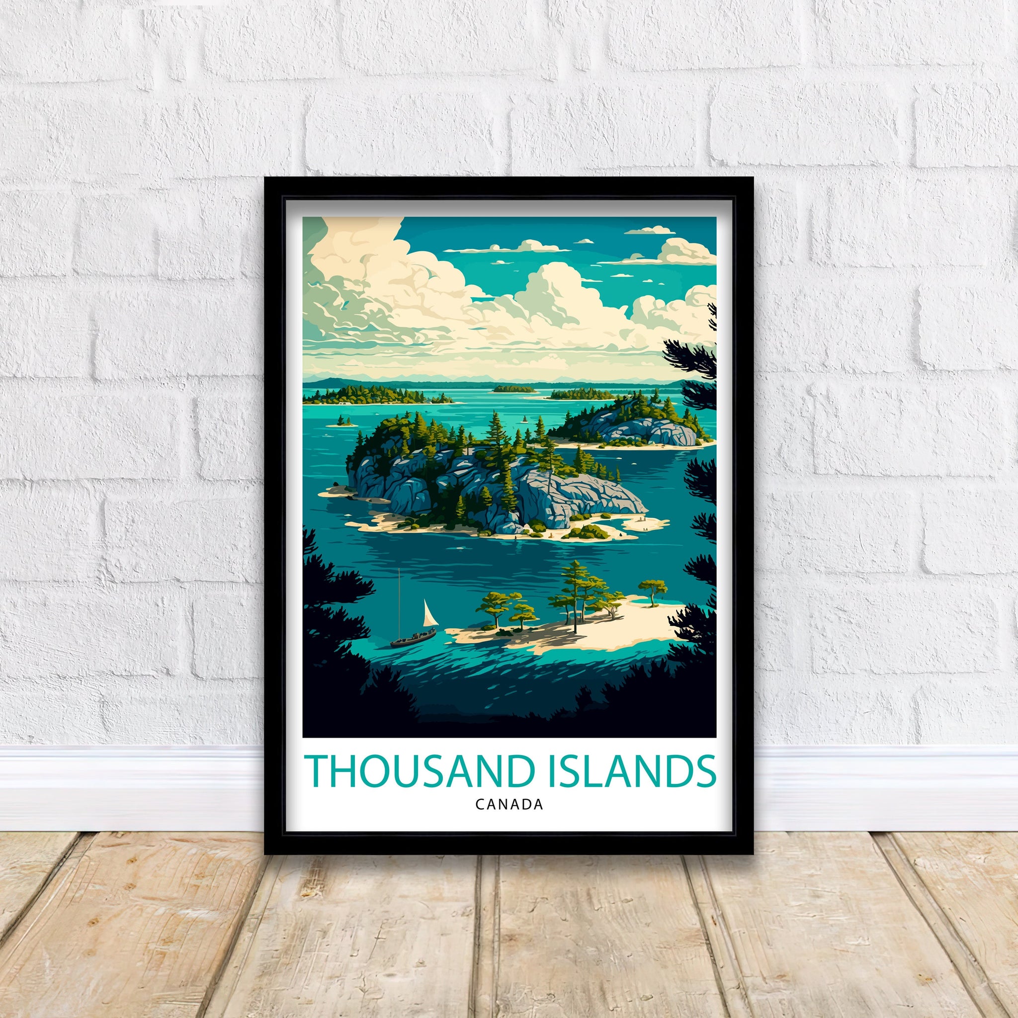 Thousand Islands Canada Travel Illustration Print