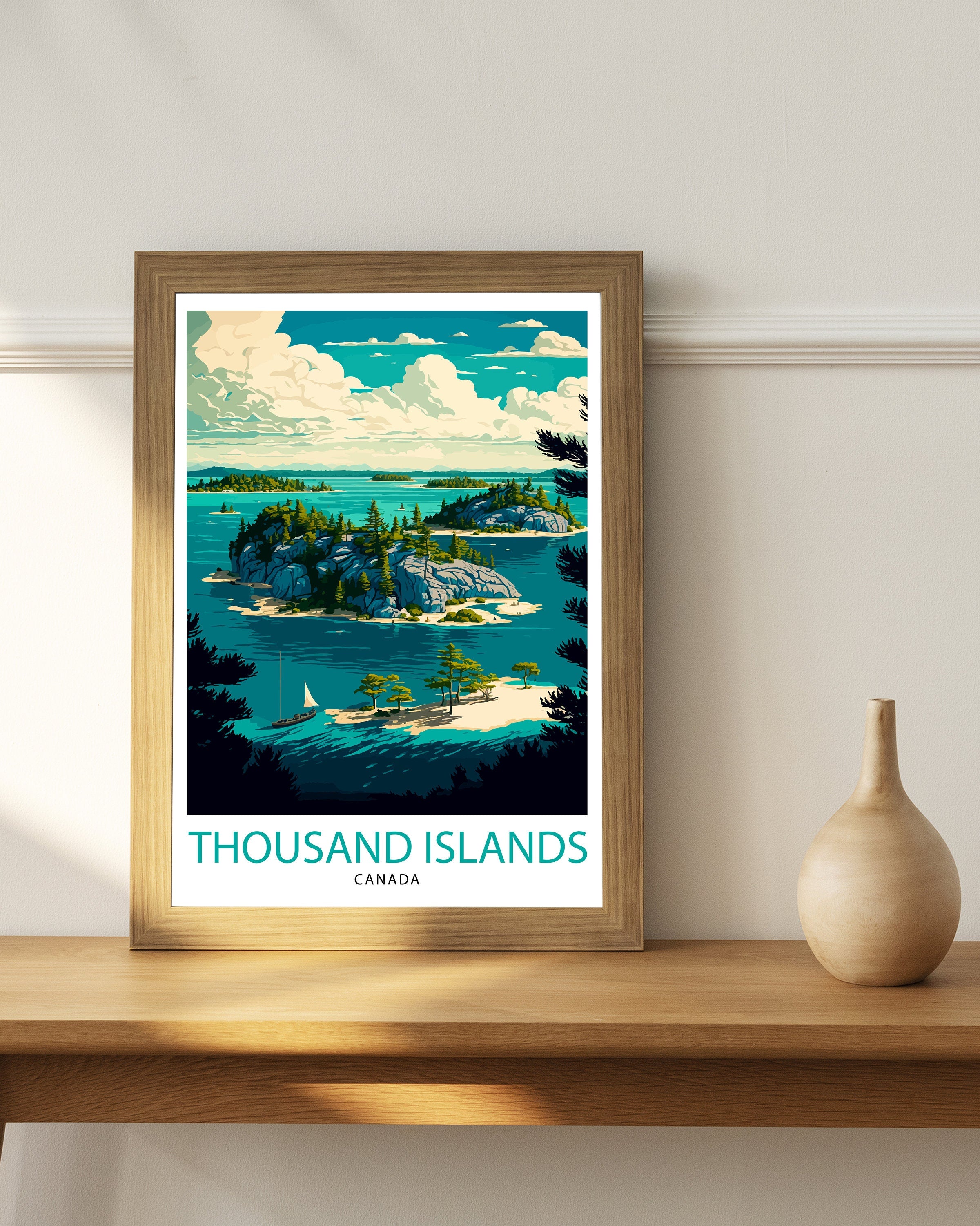 Thousand Islands Canada Travel Illustration Print