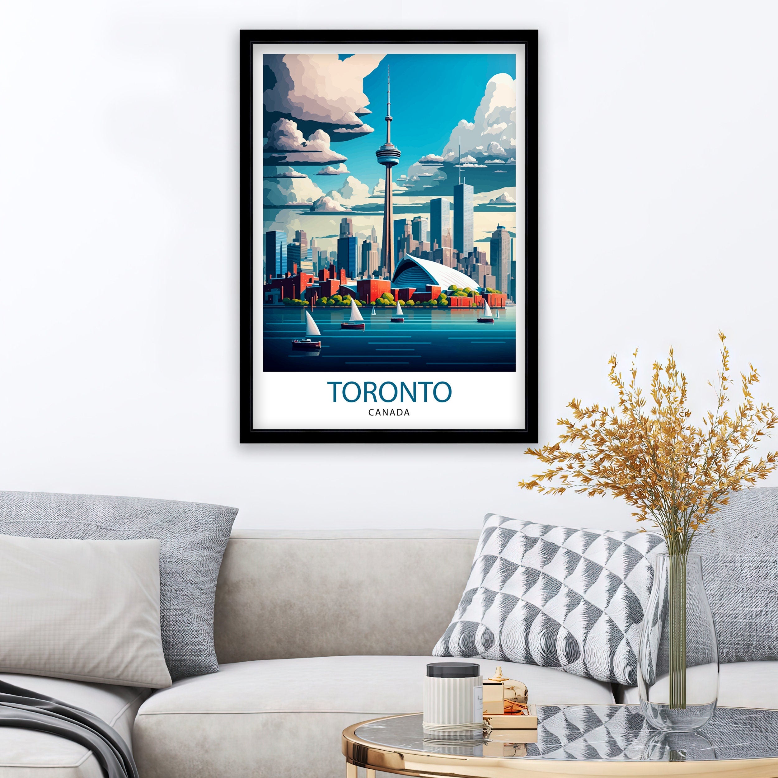 Toronto Skyline Art Print, Canada Travel Poster