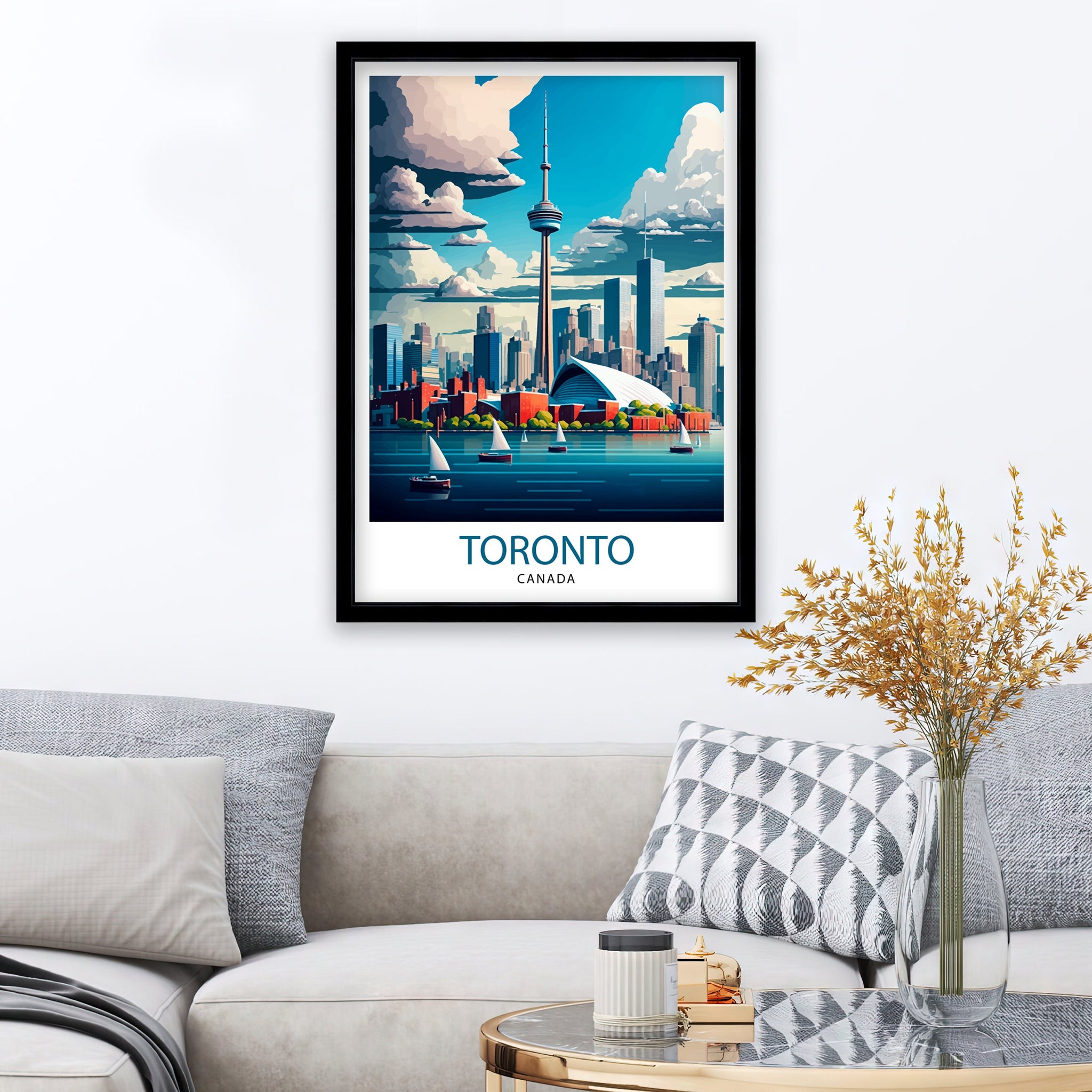 Toronto Skyline Art Print, Canada Travel Poster