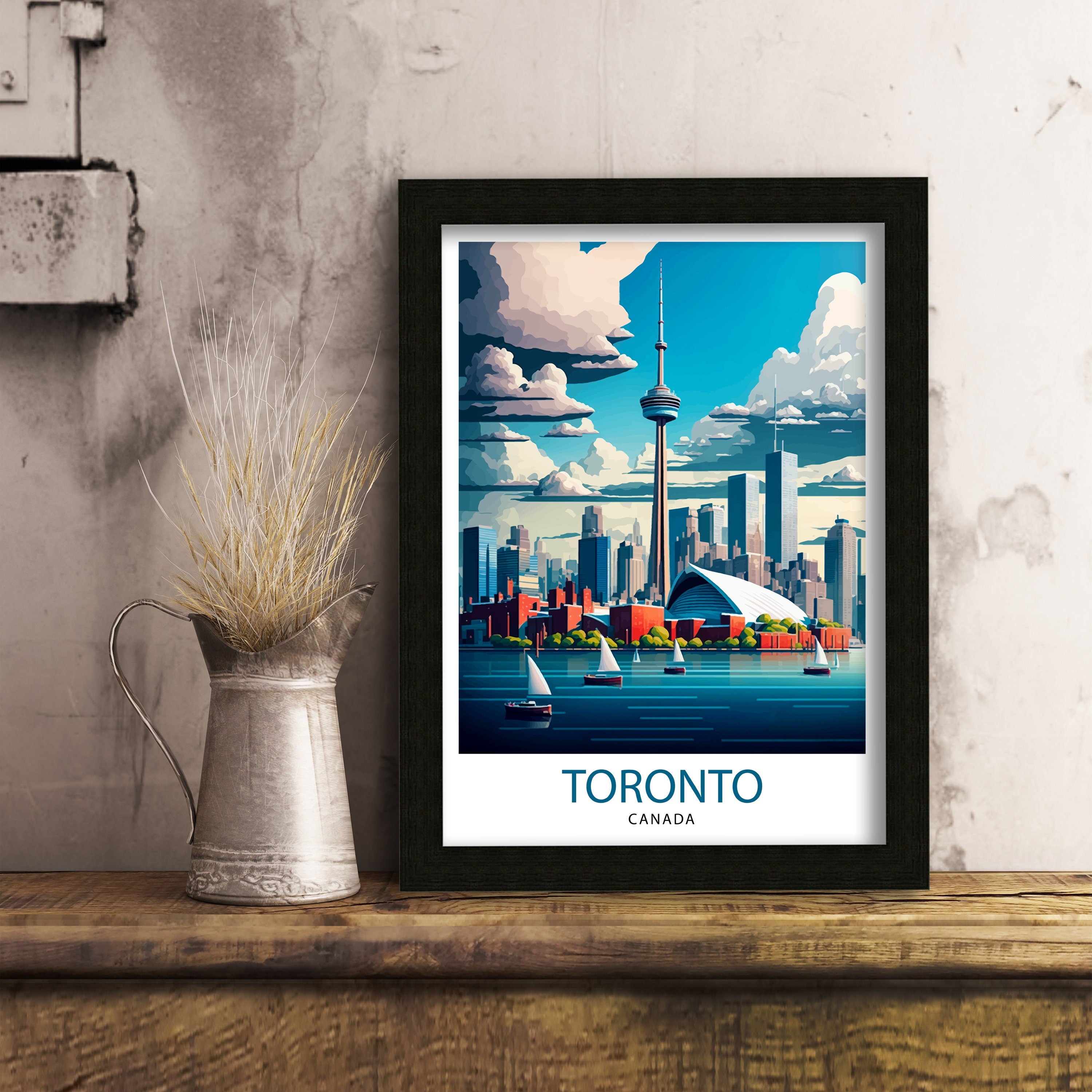 Toronto Skyline Art Print, Canada Travel Poster