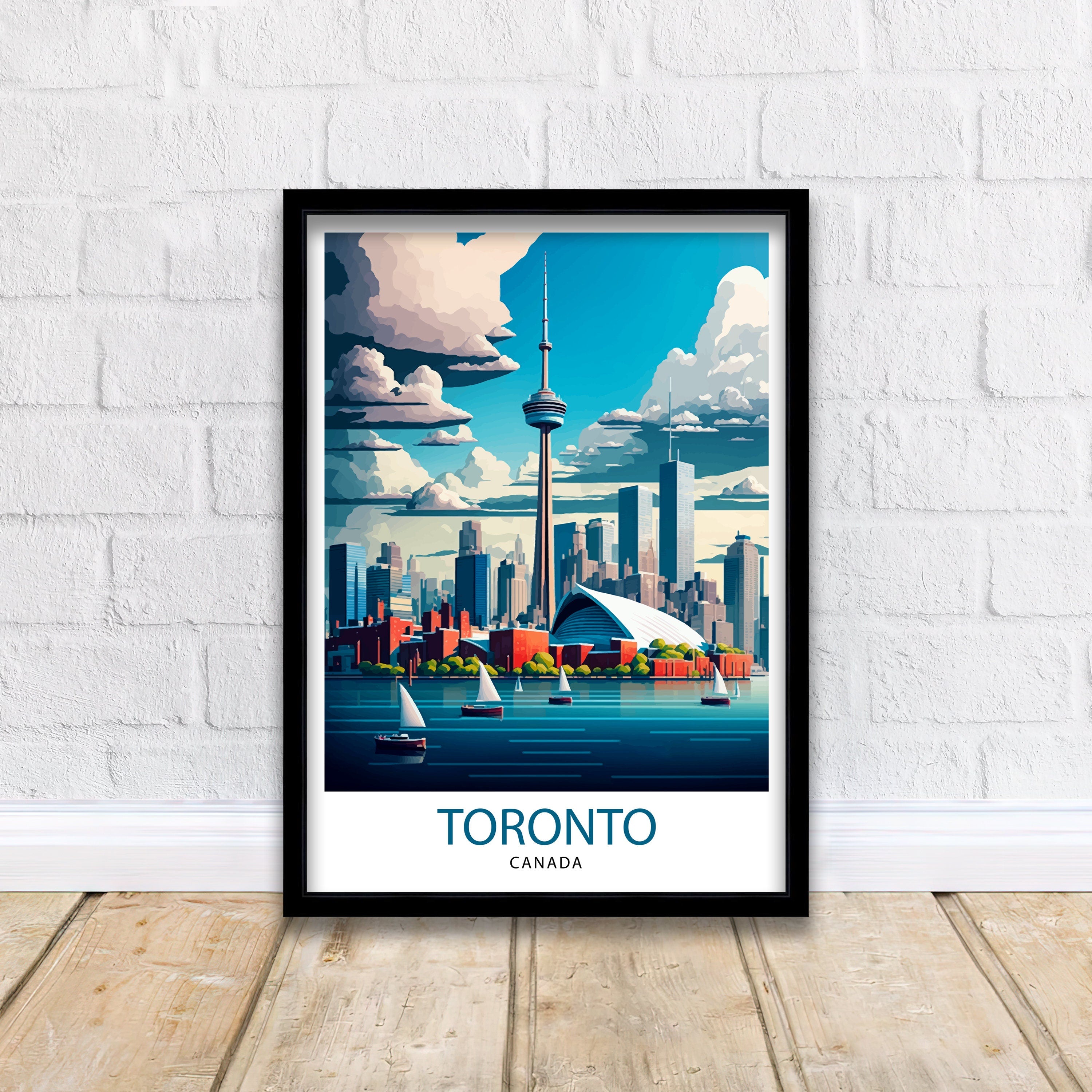 Toronto Skyline Art Print, Canada Travel Poster