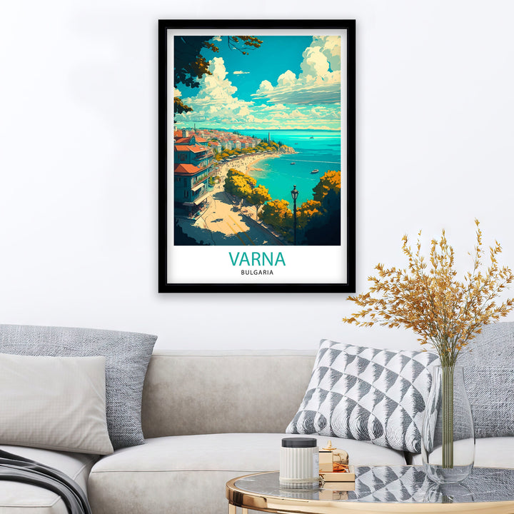 Varna Bulgaria Travel Poster , Varna Wall Art, Varna Home Decor, Varna Illustration, Bulgaria Travel Poster, Gift For Bulgaria Home Decor