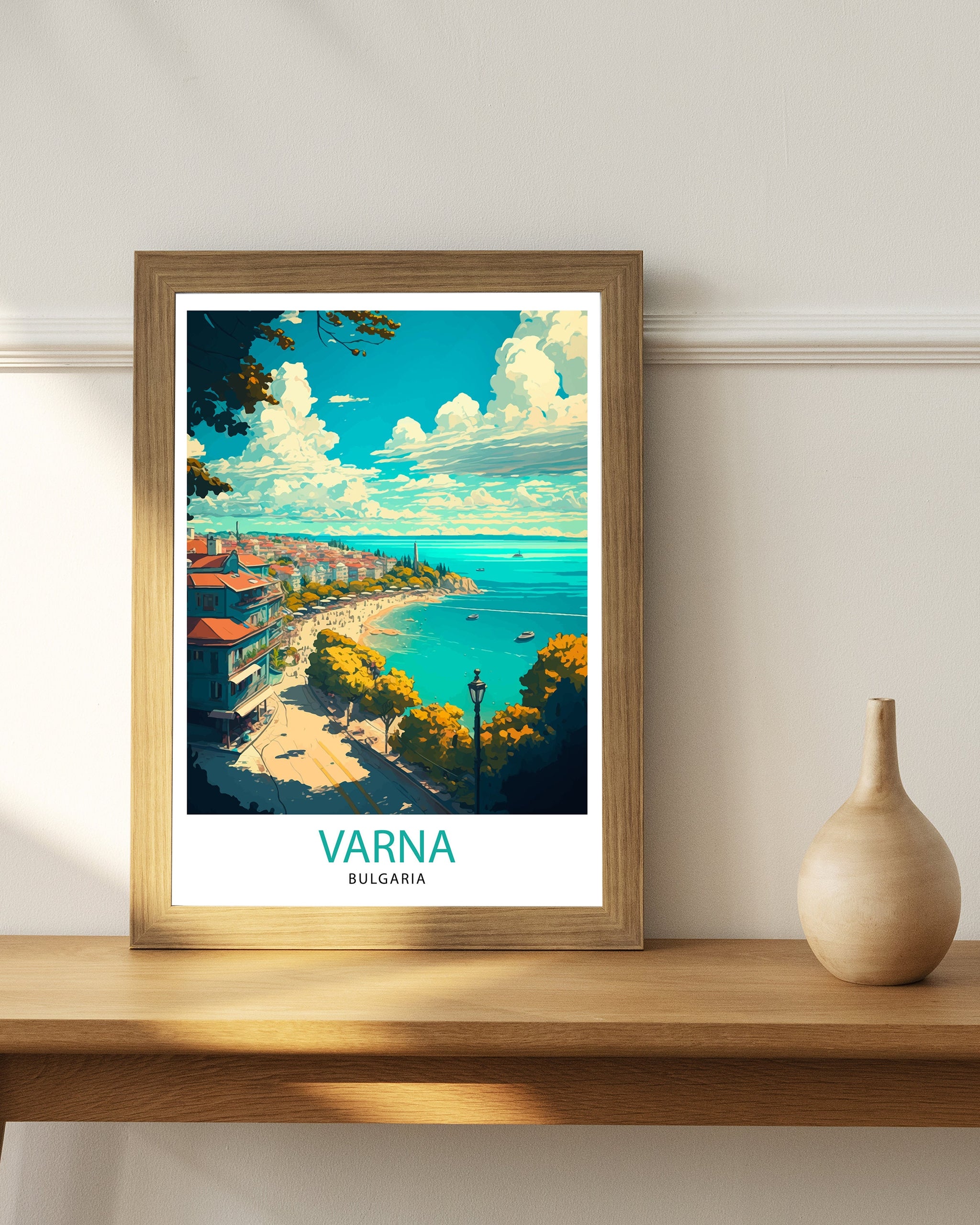 Varna Bulgaria Travel Illustration Print