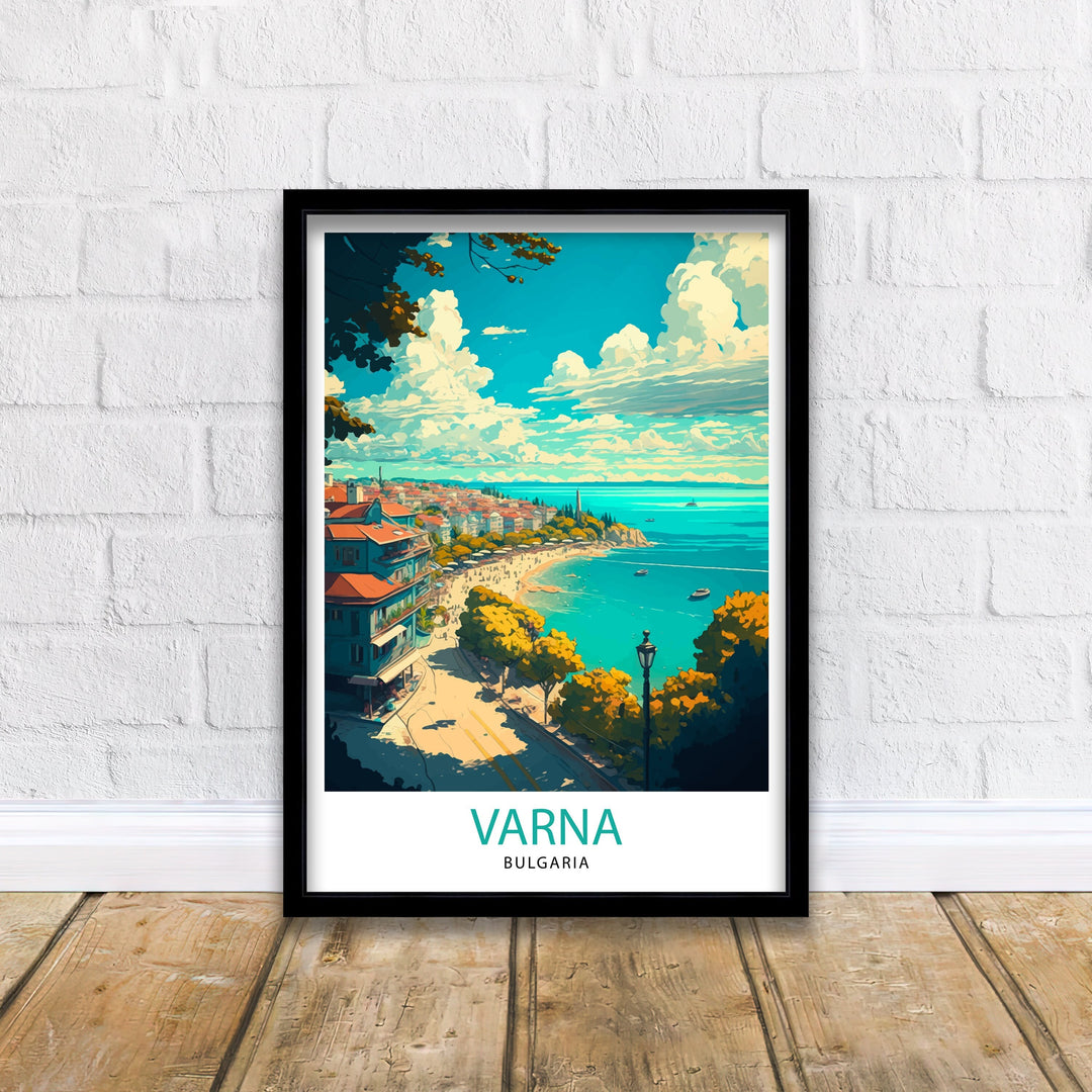 Varna Bulgaria Travel Poster , Varna Wall Art, Varna Home Decor, Varna Illustration, Bulgaria Travel Poster, Gift For Bulgaria Home Decor