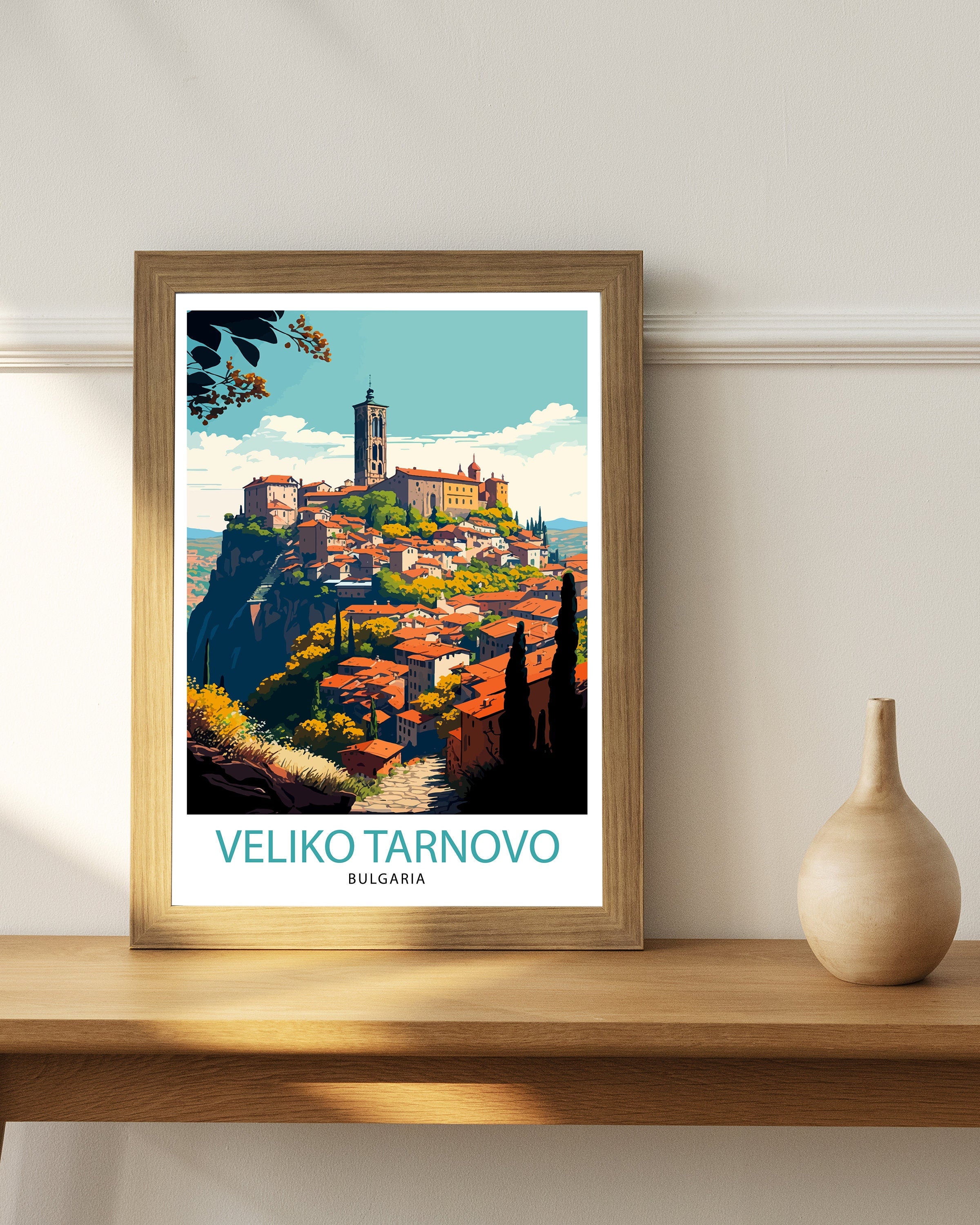 Veliko Tarnovo Bulgaria Travel Illustration Art Print