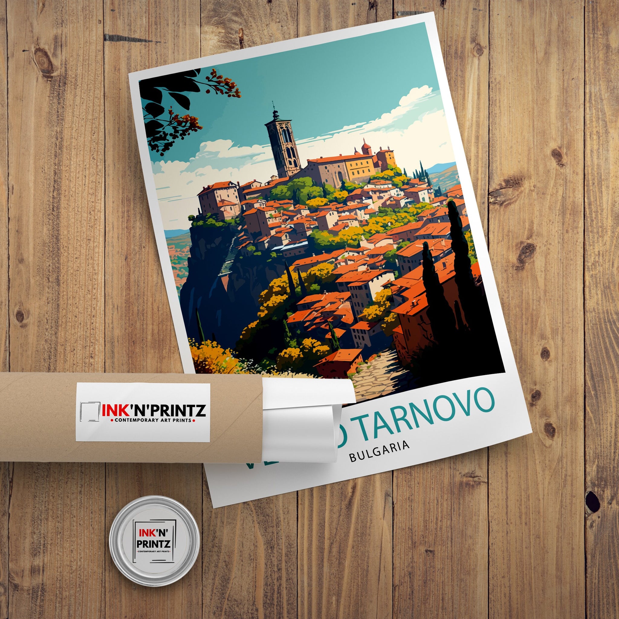 Veliko Tarnovo Bulgaria Travel Illustration Art Print