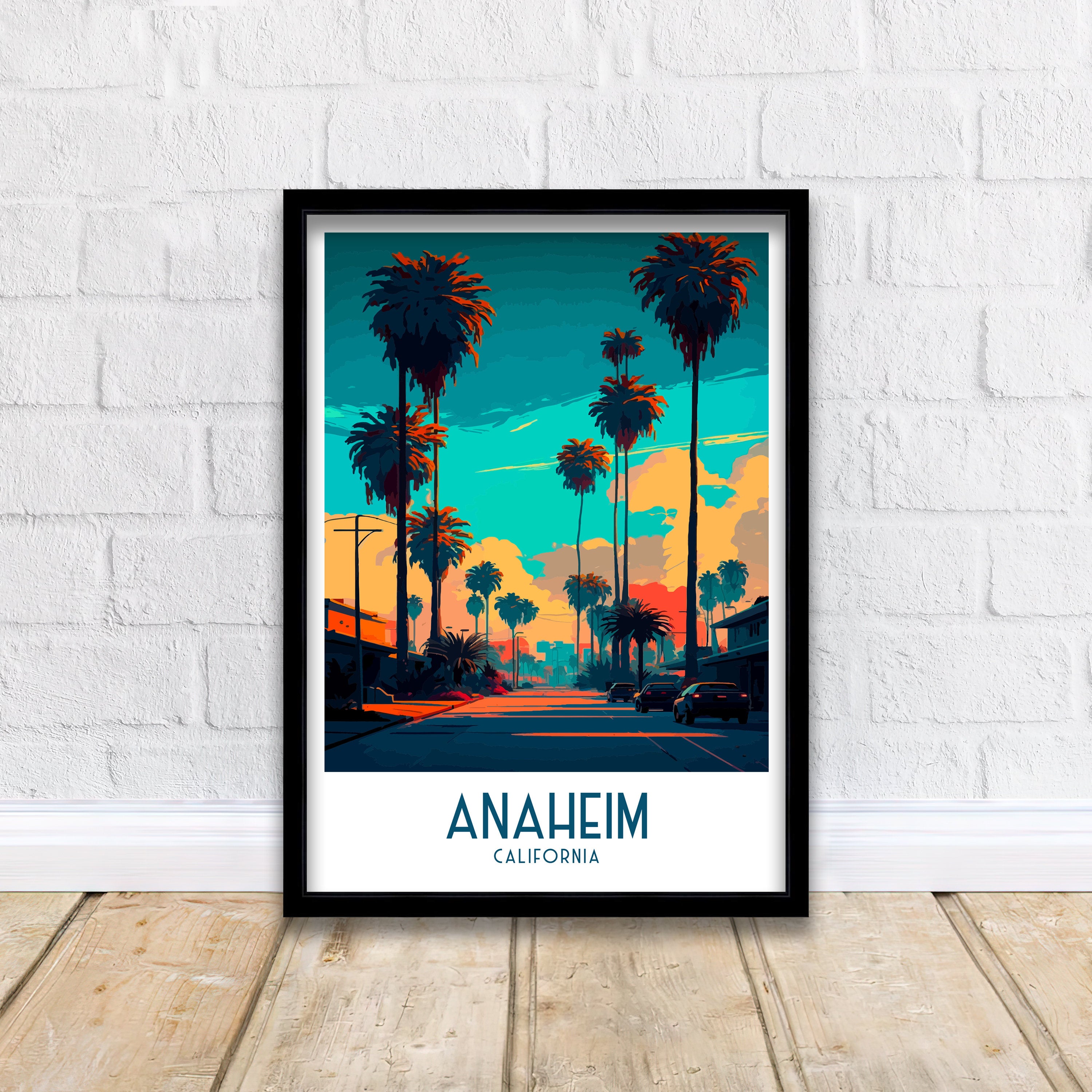 Anaheim California Travel Print | Disneyland Art Poster