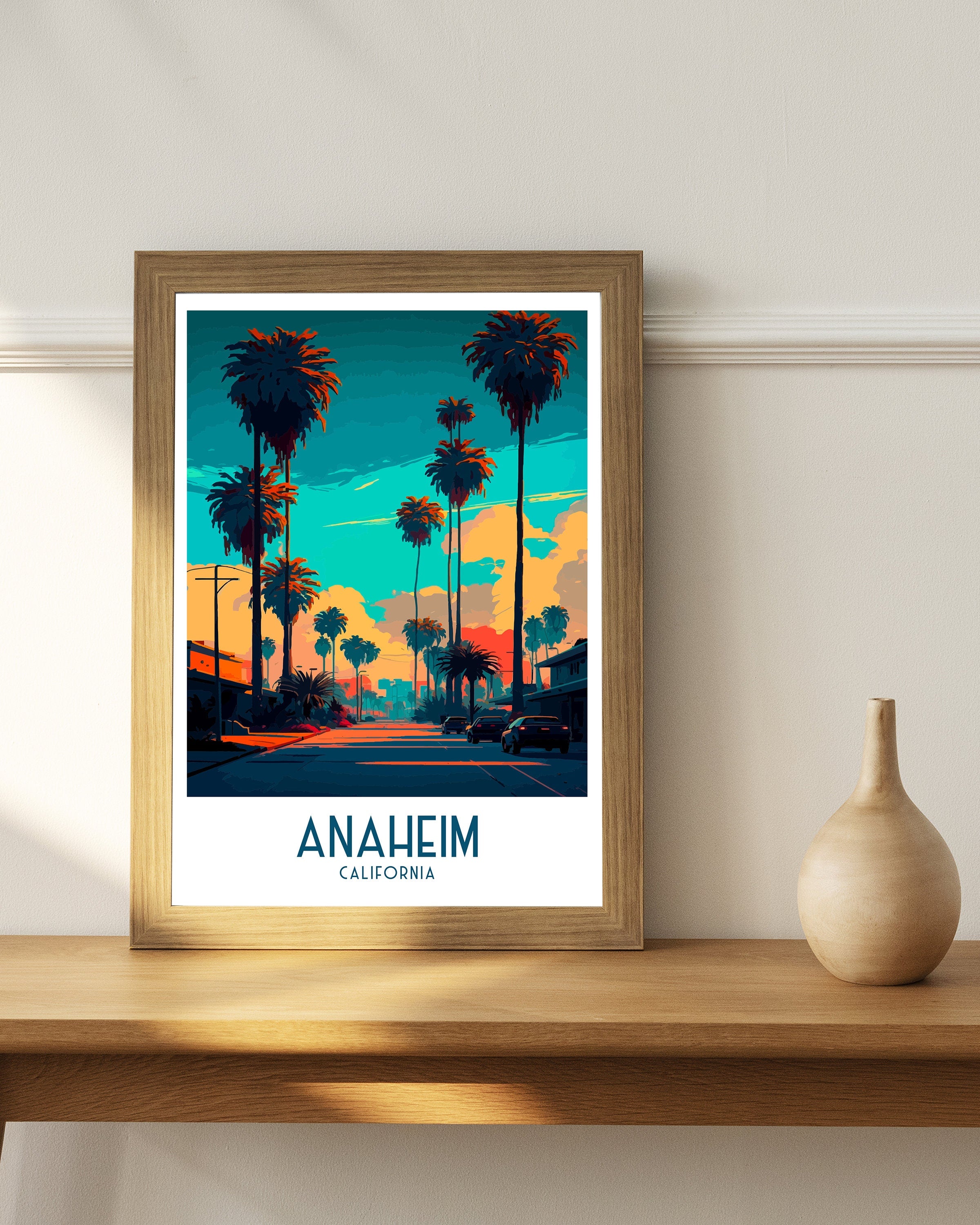 Anaheim California Travel Print | Disneyland Art Poster