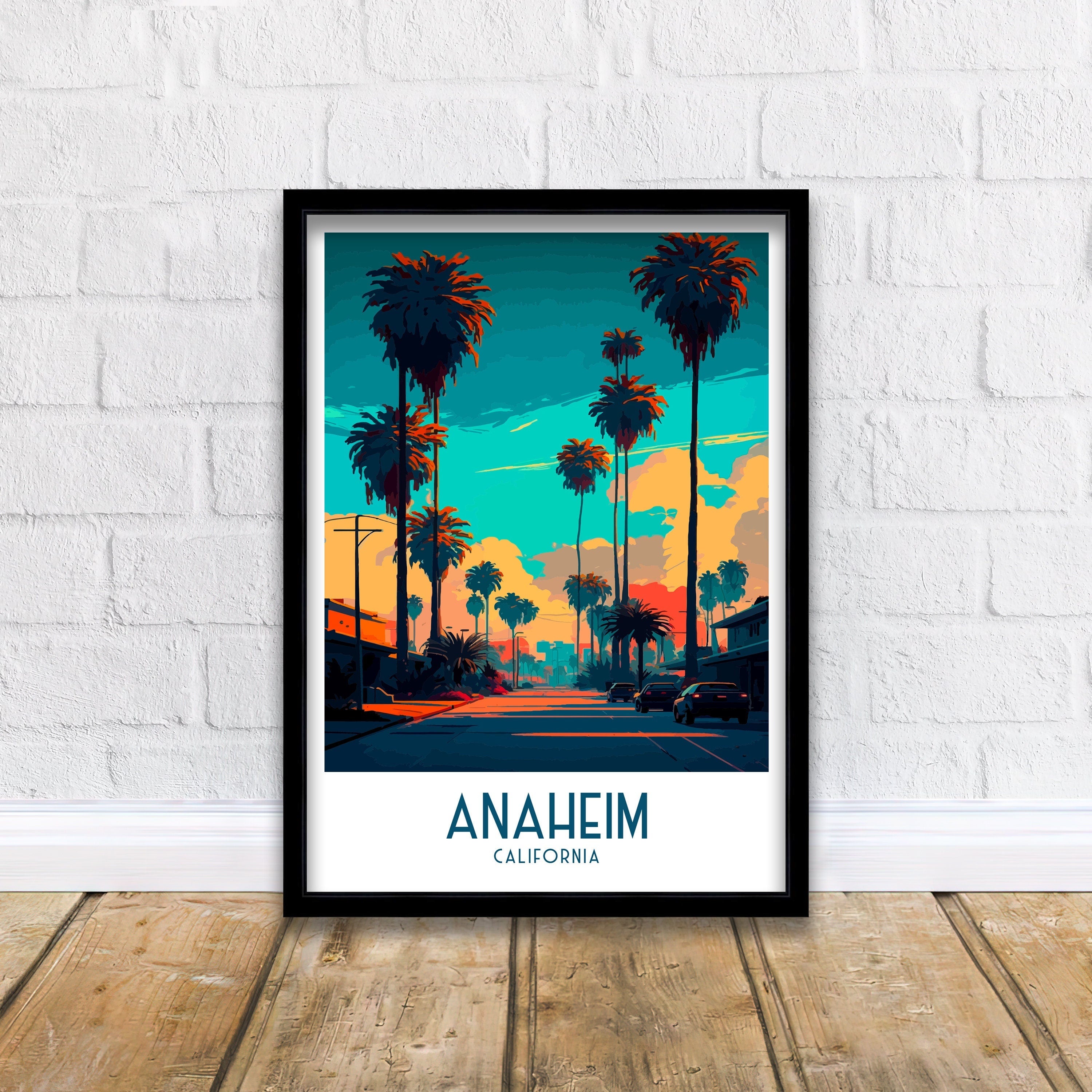 Anaheim California Travel Print | Disneyland Art Poster