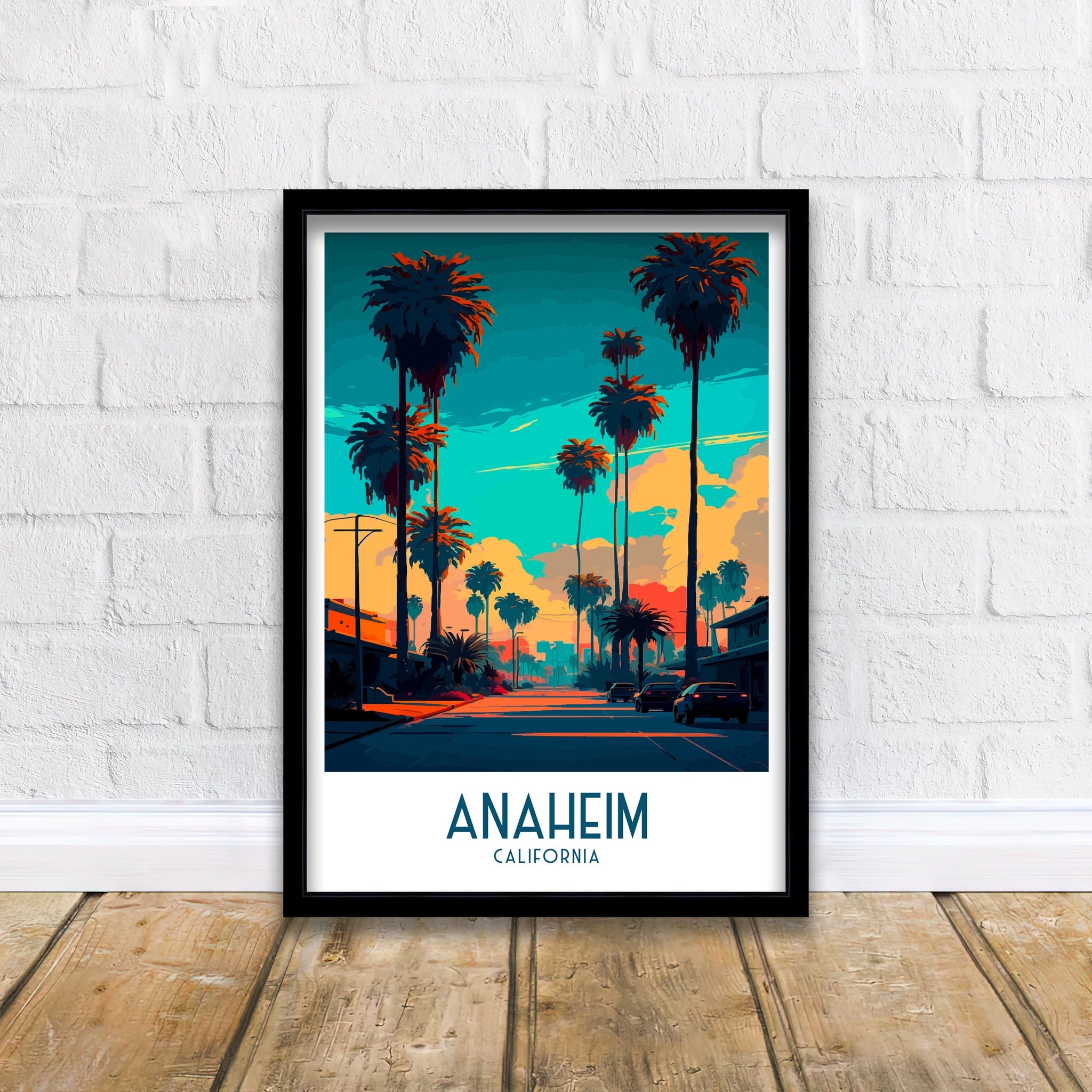 Anaheim California Travel Print | Disneyland Art Poster