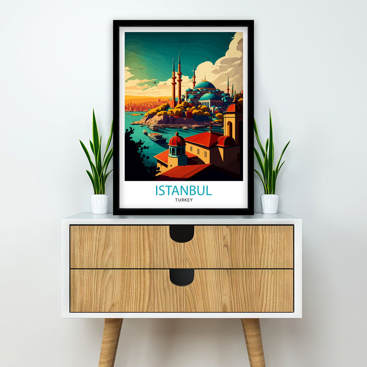 Istanbul Turkey Travel Poster Istanbul Wall Art Turkey Illustration Istanbul Travel Poster Turkey Home Decor Gift for Travelers