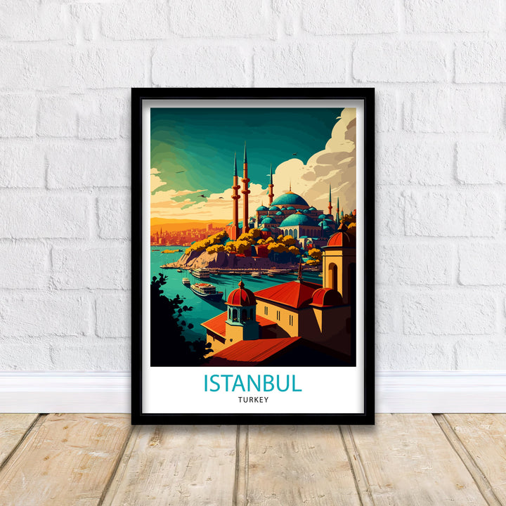 Istanbul Turkey Travel Poster Istanbul Wall Art Turkey Illustration Istanbul Travel Poster Turkey Home Decor Gift for Travelers