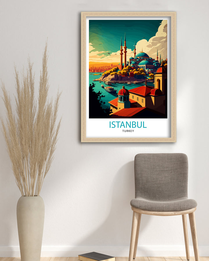 Istanbul Turkey Travel Poster Istanbul Wall Art Turkey Illustration Istanbul Travel Poster Turkey Home Decor Gift for Travelers