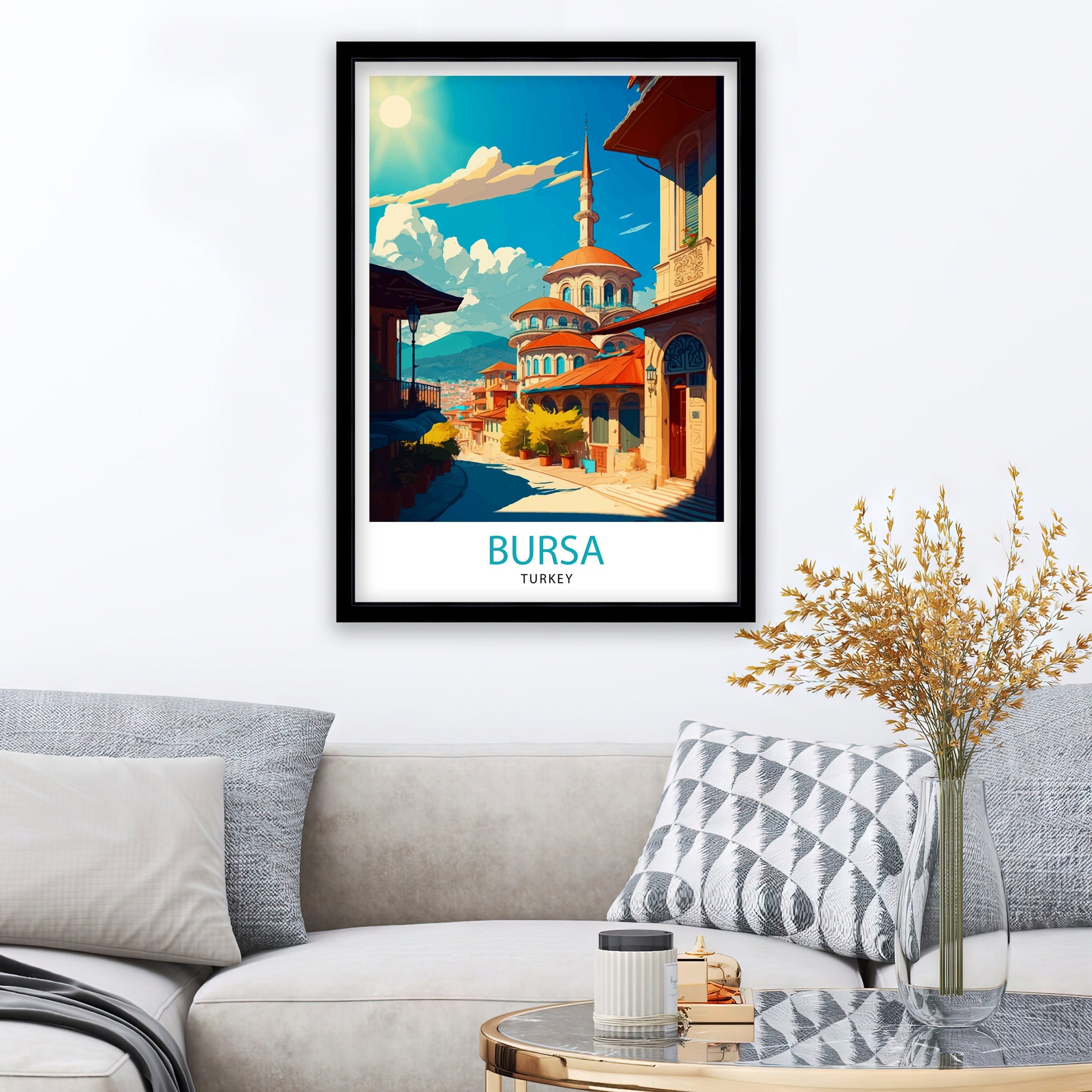 Bursa Turkey Travel Print Bursa Wall Art Bursa Home Decor Bursa Illustration Travel Poster Gift For Bursa Turkey Turkey Home Decor