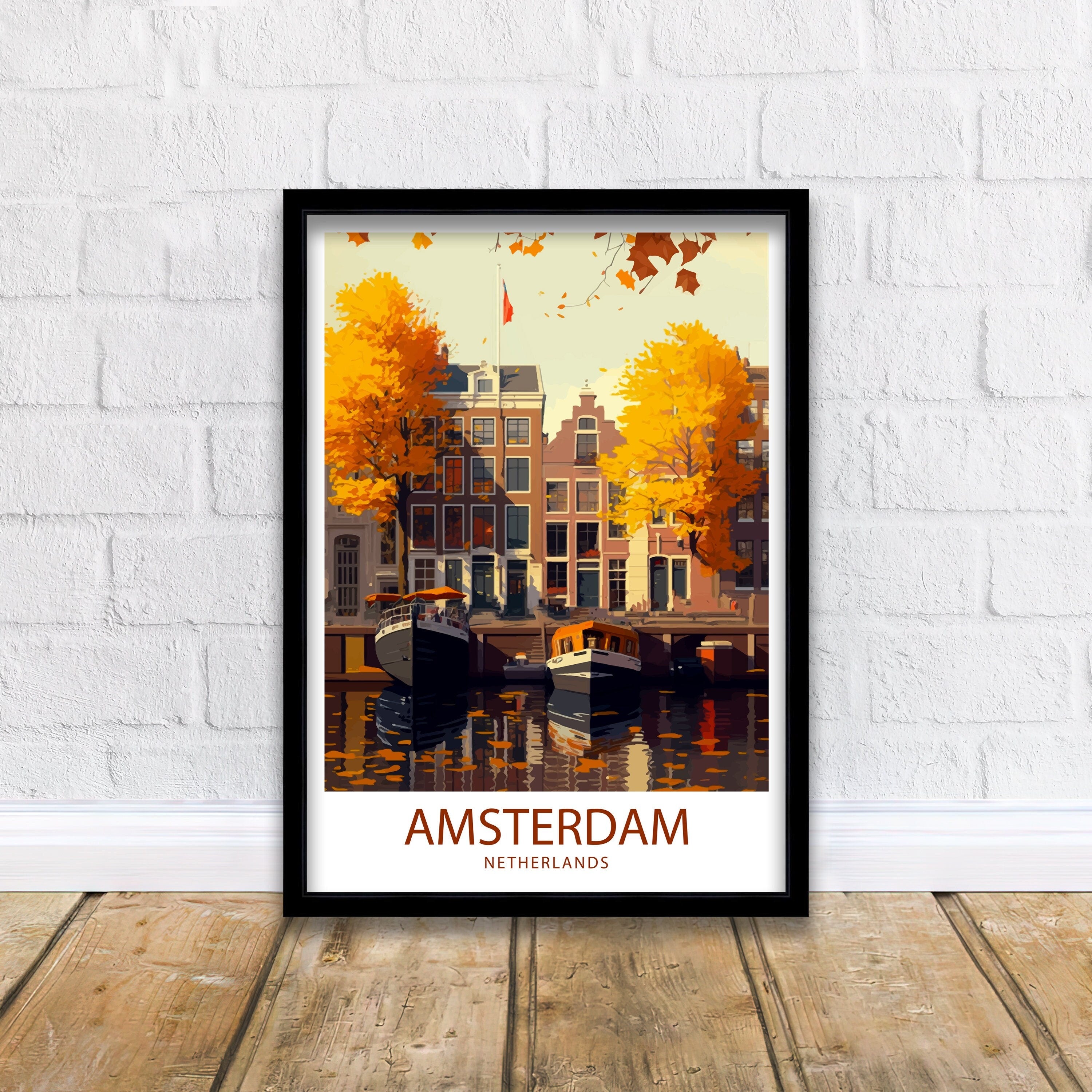 Amsterdam Canal Art Print | Netherlands Travel Poster