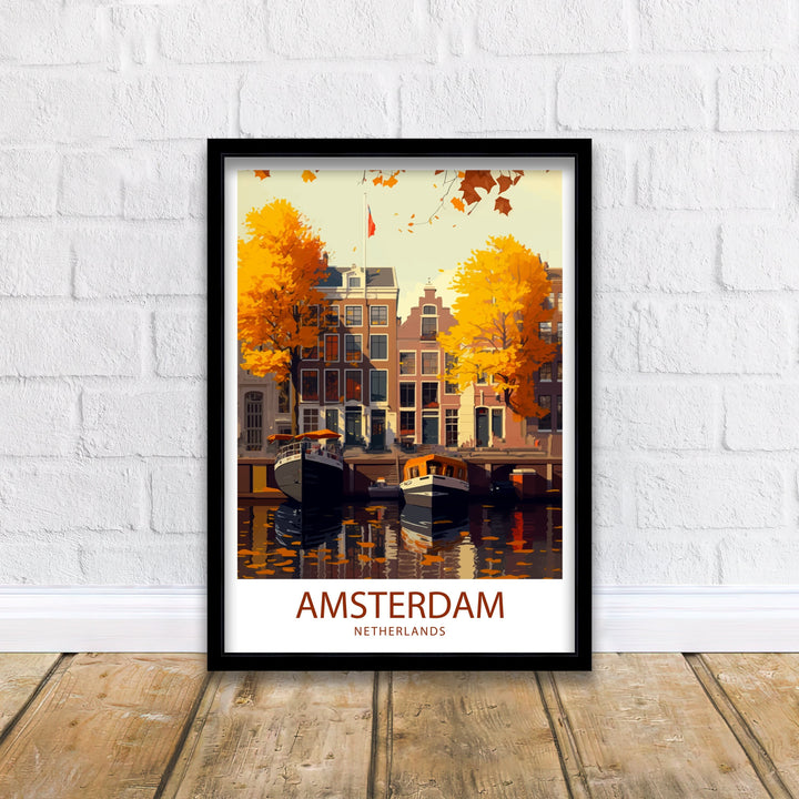 Amsterdam Travel Poster Amsterdam Wall Art Amsterdam Home Decor Amsterdam Illustration Travel Poster Netherlands Poster Gift for Amsterdam