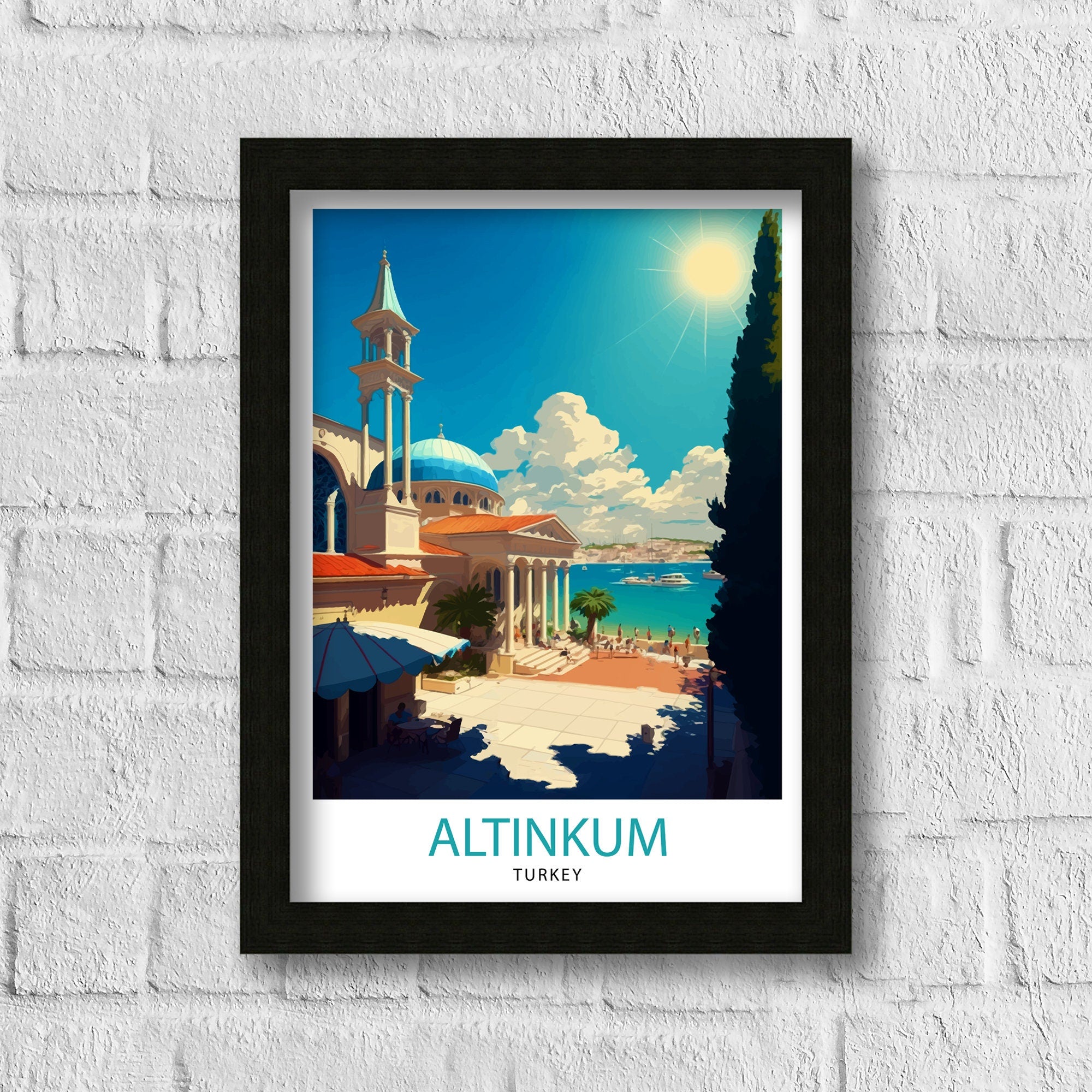 Altinkum Turkey Travel Print Altinkum Wall Decor Altinkum Home Living Decor Altinkum Turkey Illustration Travel Poster Gift For Altinkum