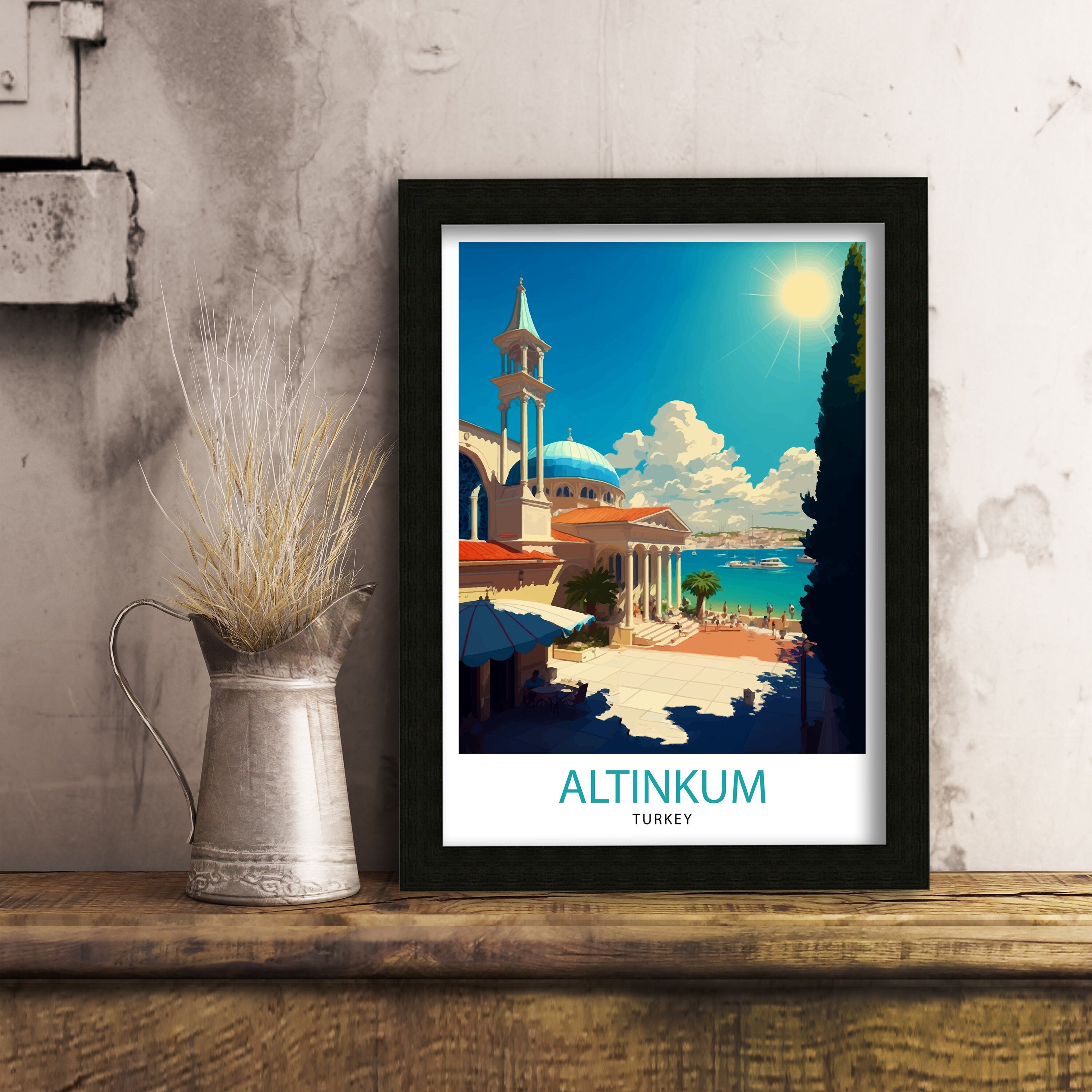 Altinkum Turkey Travel Print Altinkum Wall Decor Altinkum Home Living Decor Altinkum Turkey Illustration Travel Poster Gift For Altinkum