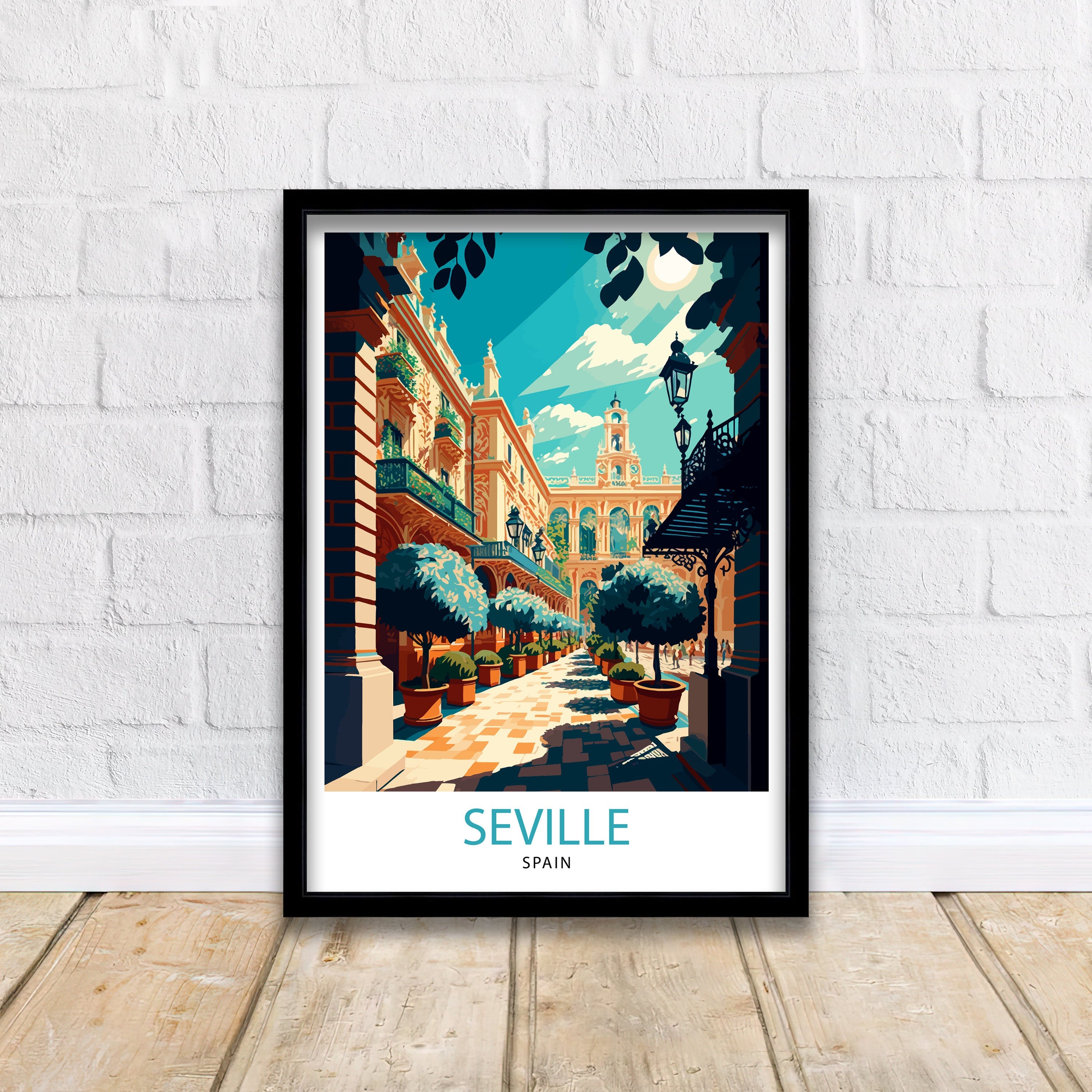 Seville Spain Travel Print Seville Wall Art Seville Home Decor Seville Travel Poster Seville Spain Illustration Gift For Seville Spain