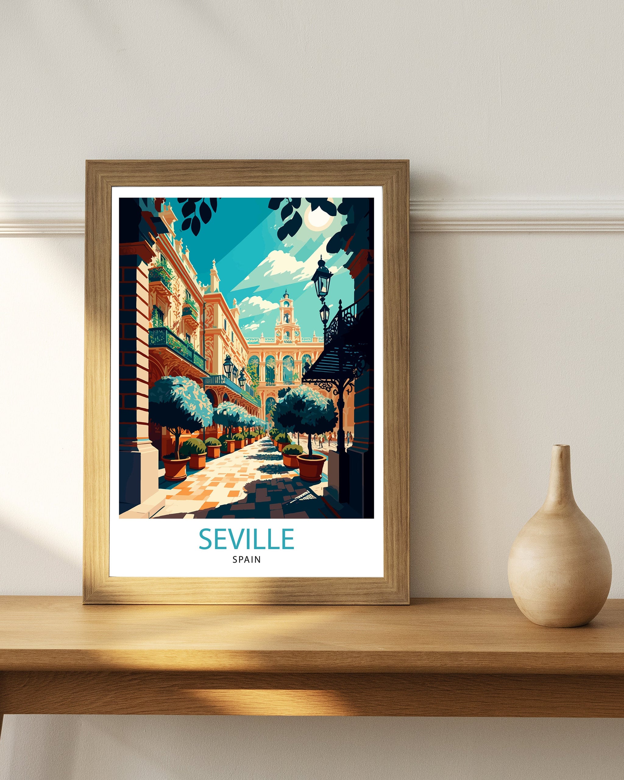 Seville Spain Travel Print Seville Wall Art Seville Home Decor Seville Travel Poster Seville Spain Illustration Gift For Seville Spain