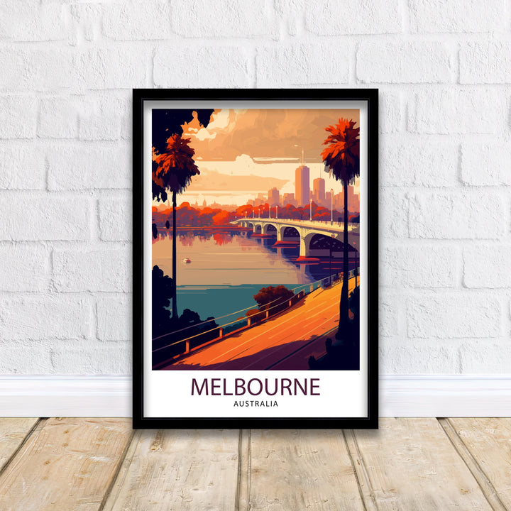 Melbourne Australia Travel Poster Melbourne Wall Art Melbourne Decor Melbourne Illustration Australia Travel Poster Melbourne Cityscape