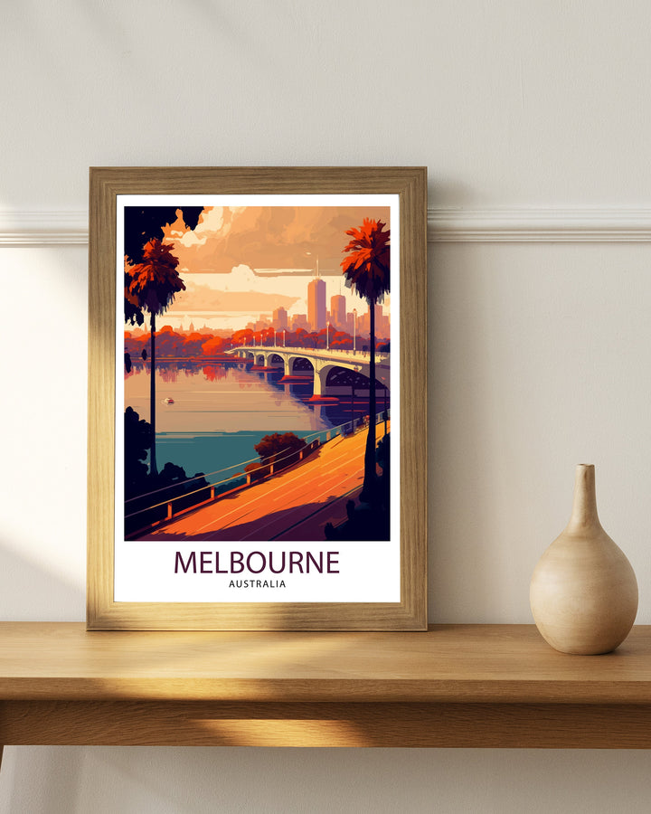 Melbourne Australia Travel Poster Melbourne Wall Art Melbourne Decor Melbourne Illustration Australia Travel Poster Melbourne Cityscape