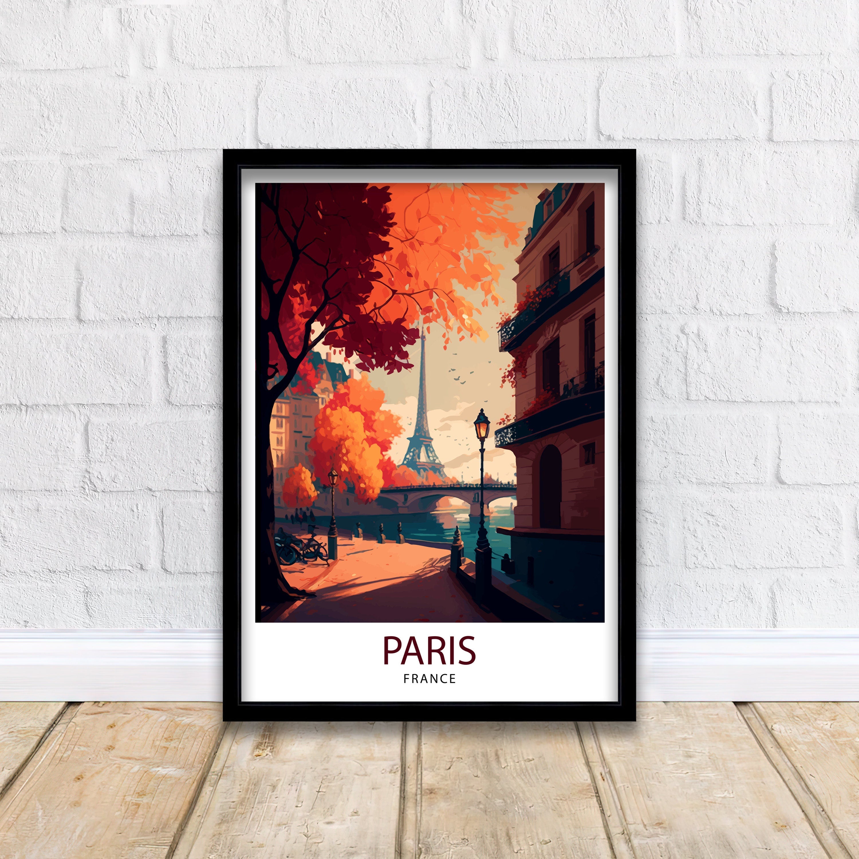 Eiffel Tower Paris Art Print, France Travel Poster