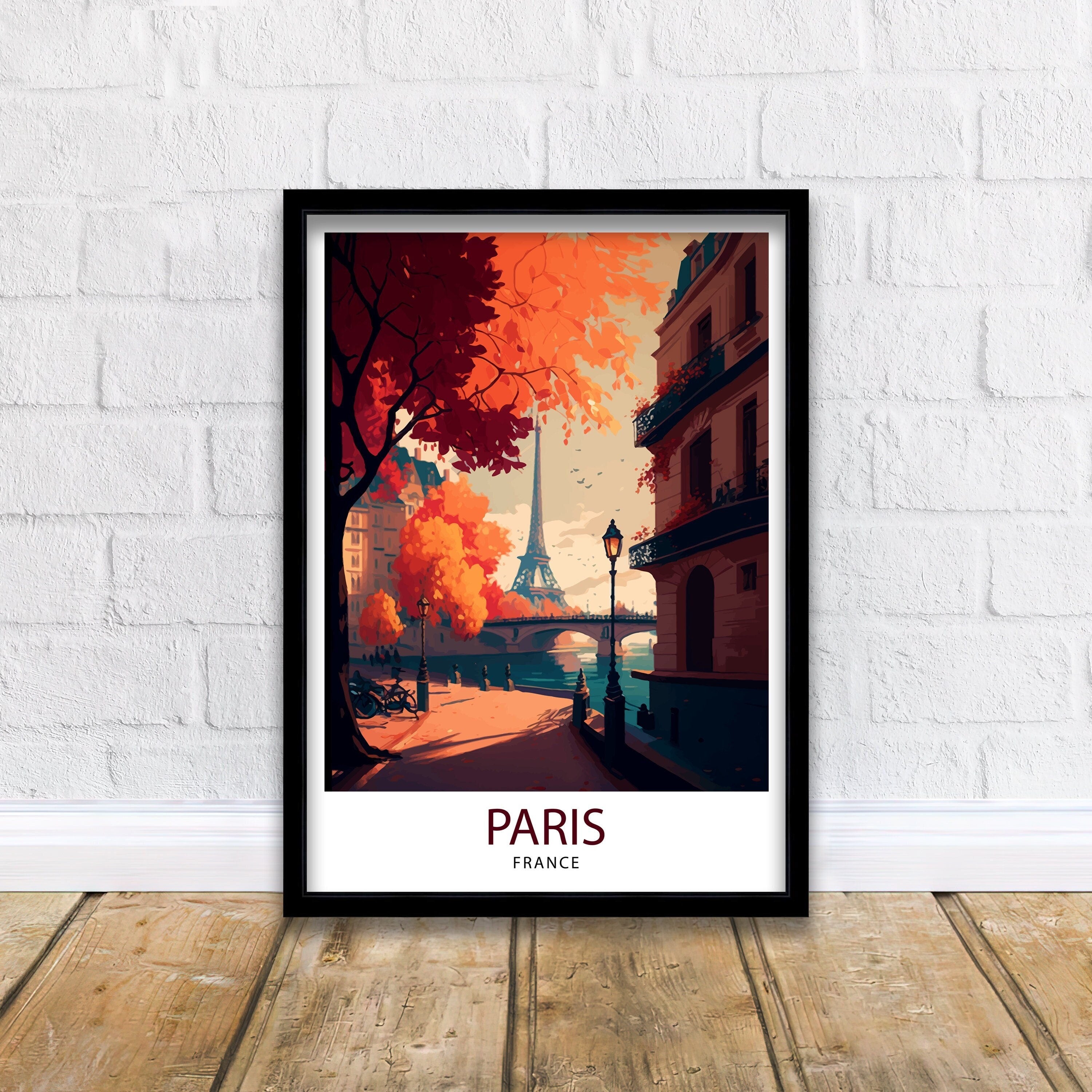 Eiffel Tower Paris Art Print, France Travel Poster