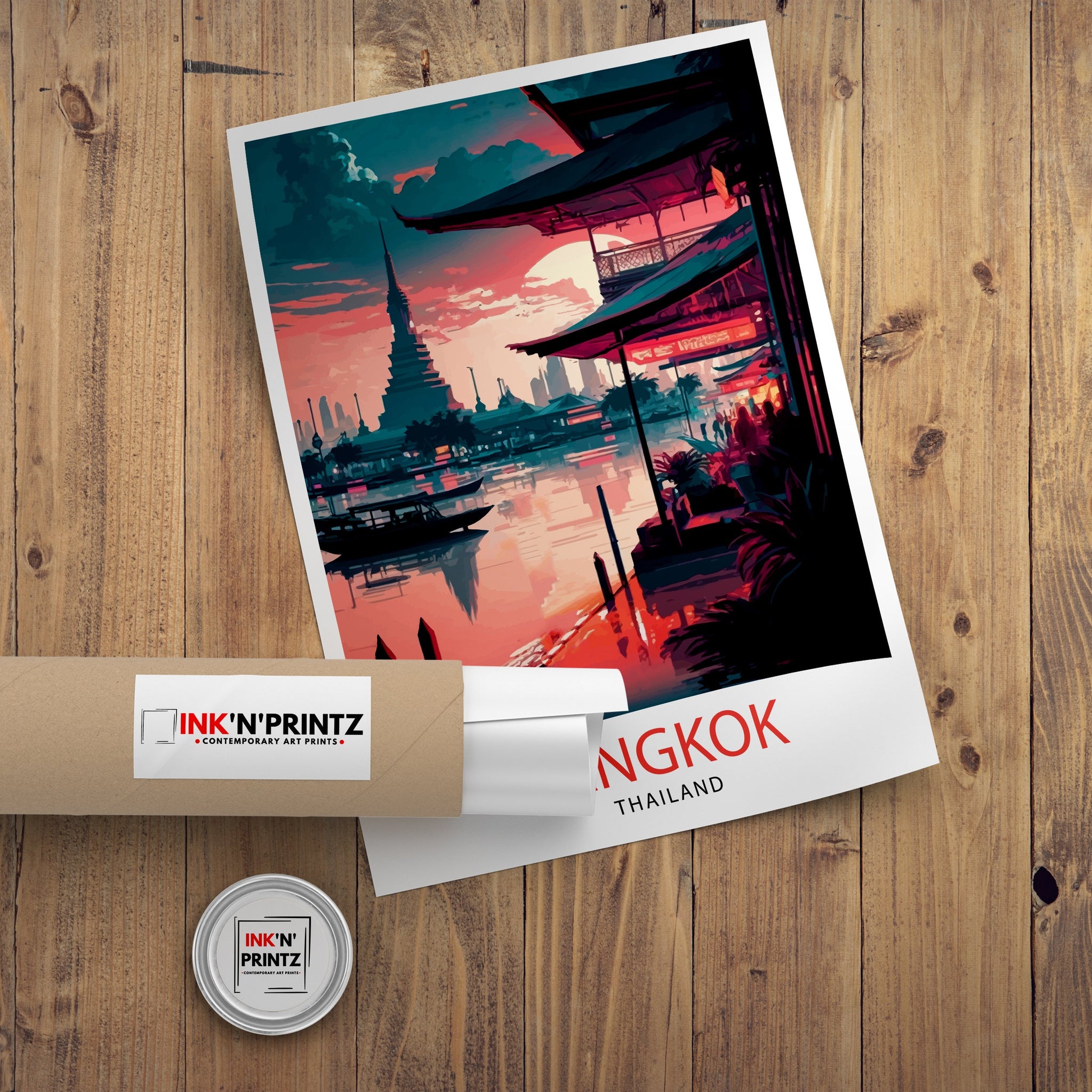 Bangkok Thailand Travel Print Bangkok Wall Decor Thailand Illustration Bangkok Travel Poster Gift for Thailand Travel Thailand Home Decor