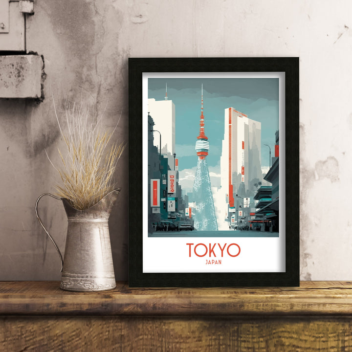 Tokyo Japan Travel Poster Tokyo Wall Art Japan Illustration Travel Poster Tokyo Skyline Japan Home Decor Tokyo Gift