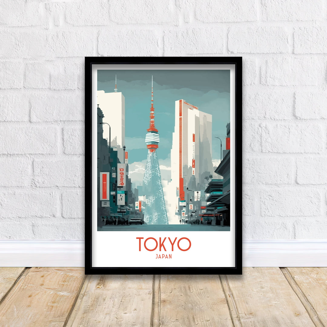 Tokyo Japan Travel Poster Tokyo Wall Art Japan Illustration Travel Poster Tokyo Skyline Japan Home Decor Tokyo Gift