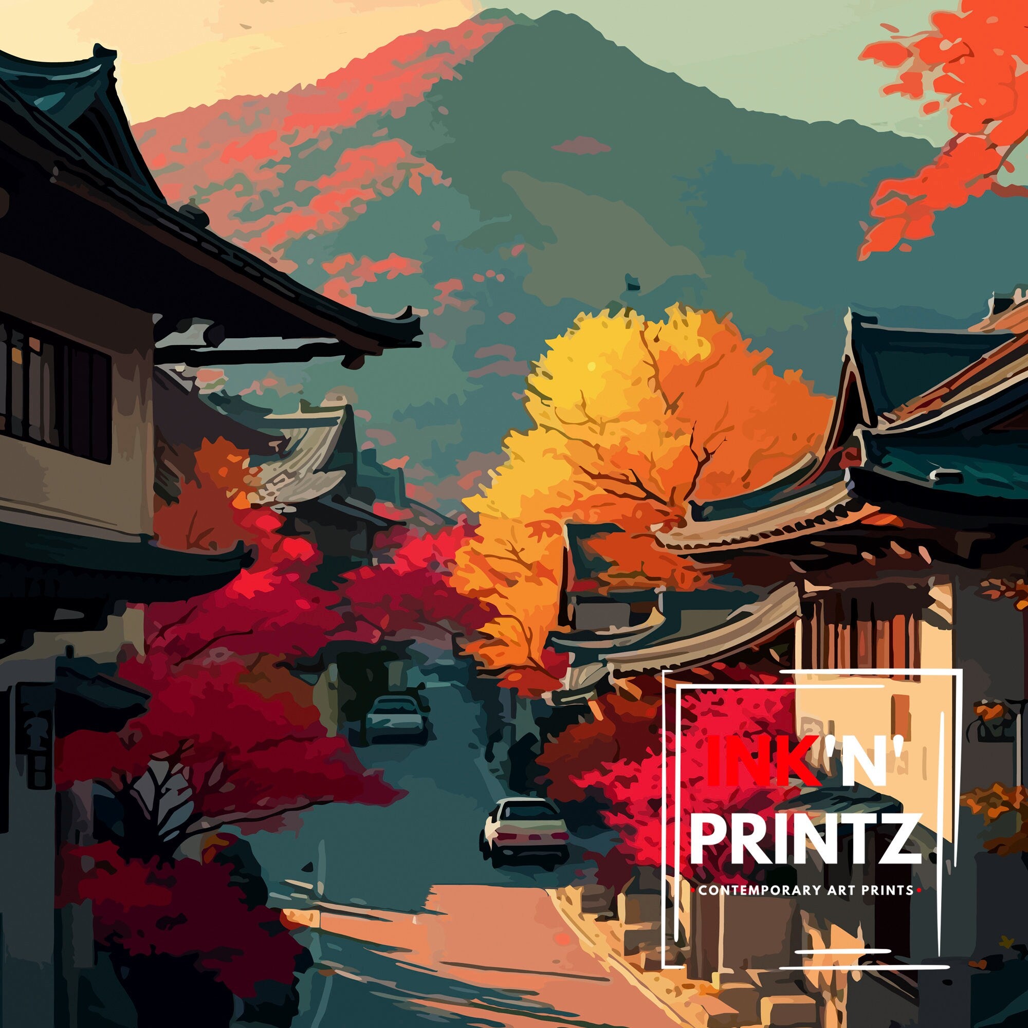 Seoul Cityscape Print | Korea Travel Poster