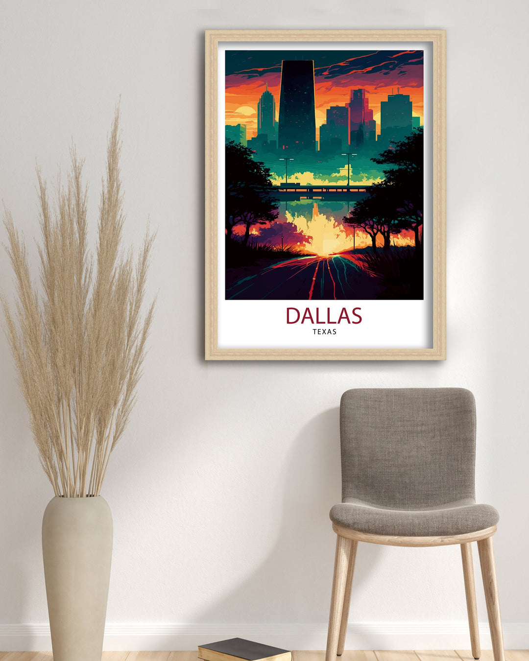 Dallas Texas Travel Print| Dallas Wall Art Dallas Home Decor Dallas Illustration Travel Poster Gift Texas Home Decor