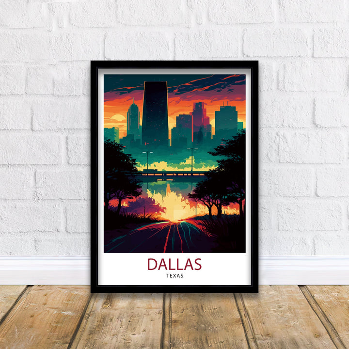 Dallas Texas Travel Print| Dallas Wall Art Dallas Home Decor Dallas Illustration Travel Poster Gift Texas Home Decor