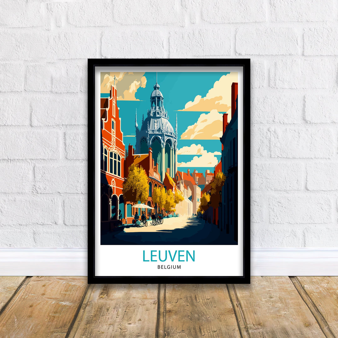 Leuven Belgium Travel Poster Leuven Wall Art Leuven Home Decor Leuven Illustration Travel Poster Gift For Leuven Belgium Home Decor