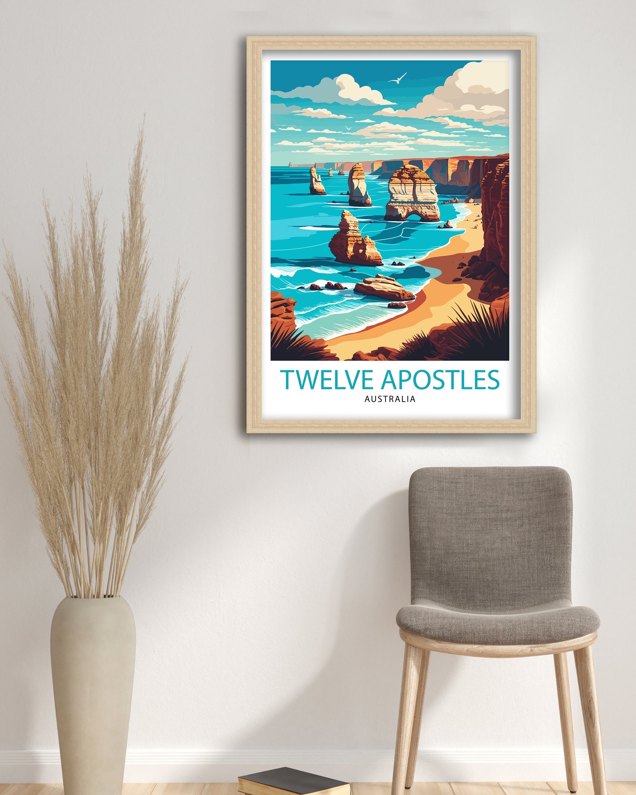 Twelve Apostles Australia Travel Poster, Coastal Print