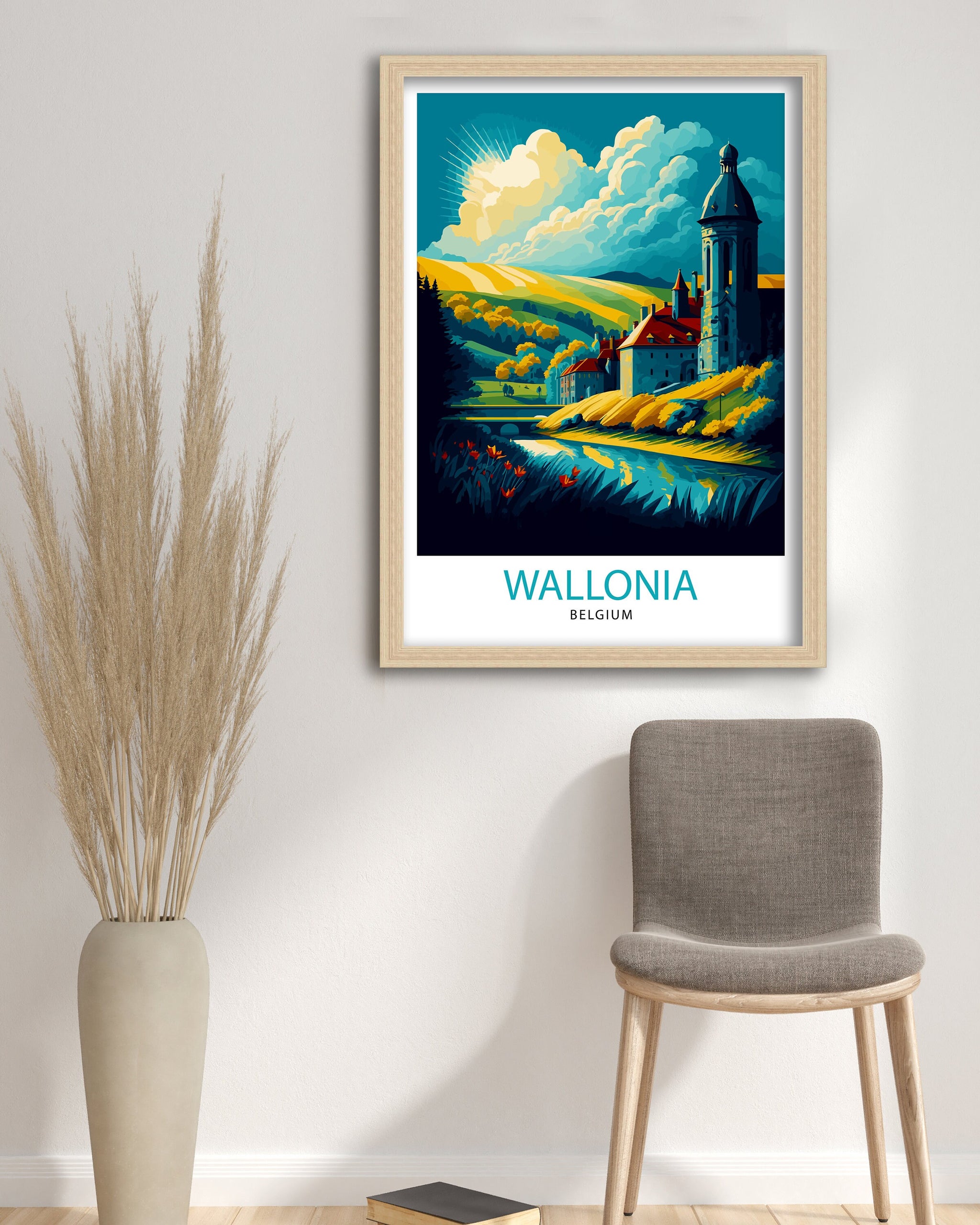 Wallonia Travel Print| Wallonia Wall Art Wallonia Home Decor Wallonia Belgium Illustration Travel Poster Gift For Wallonia Lovers