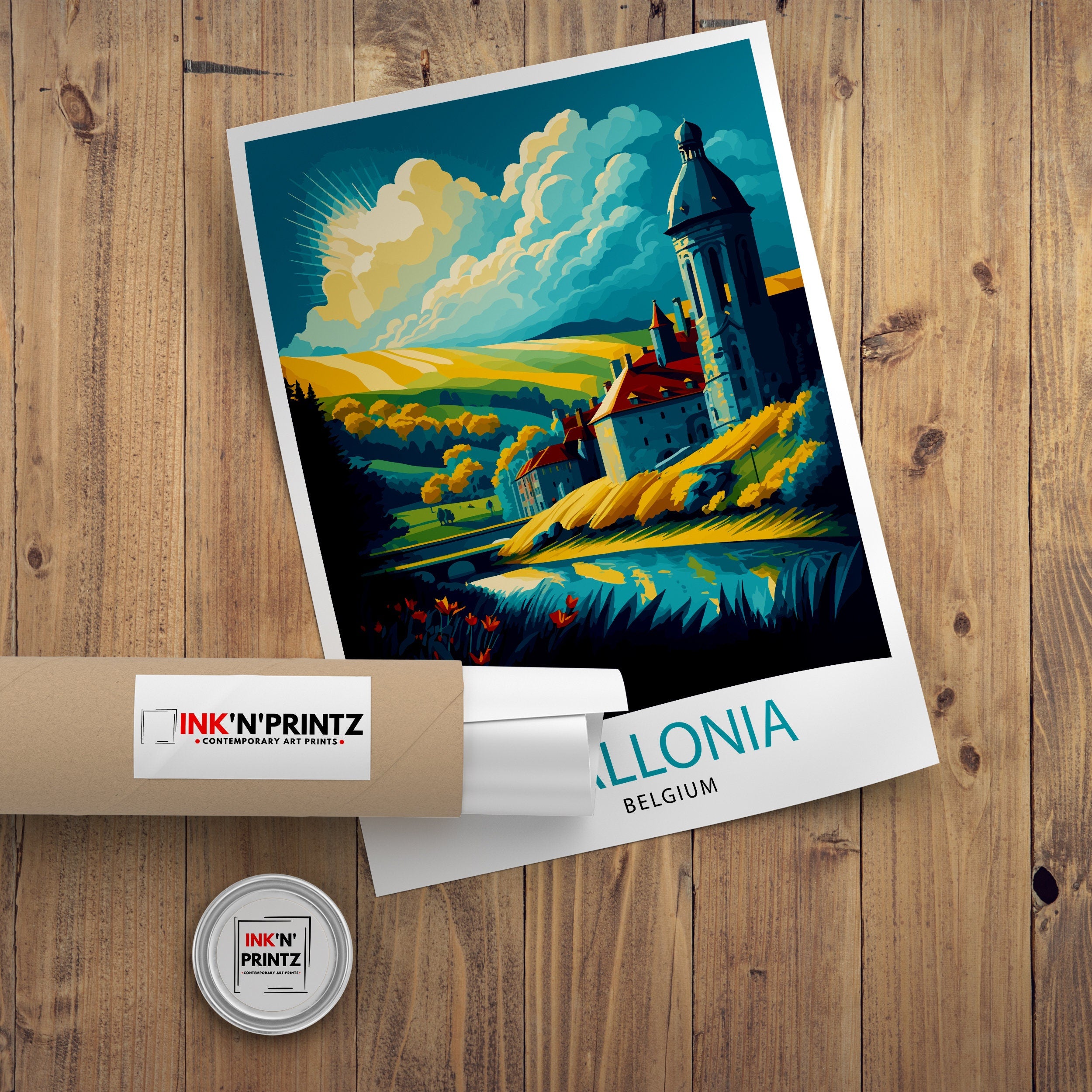 Wallonia Travel Print| Wallonia Wall Art Wallonia Home Decor Wallonia Belgium Illustration Travel Poster Gift For Wallonia Lovers
