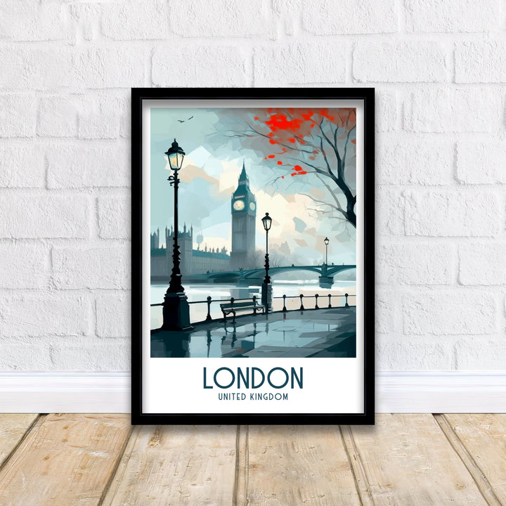 London Travel Poster London Wall Art London Home Decor London Illustration Travel Poster Gift For London UK Home Decor