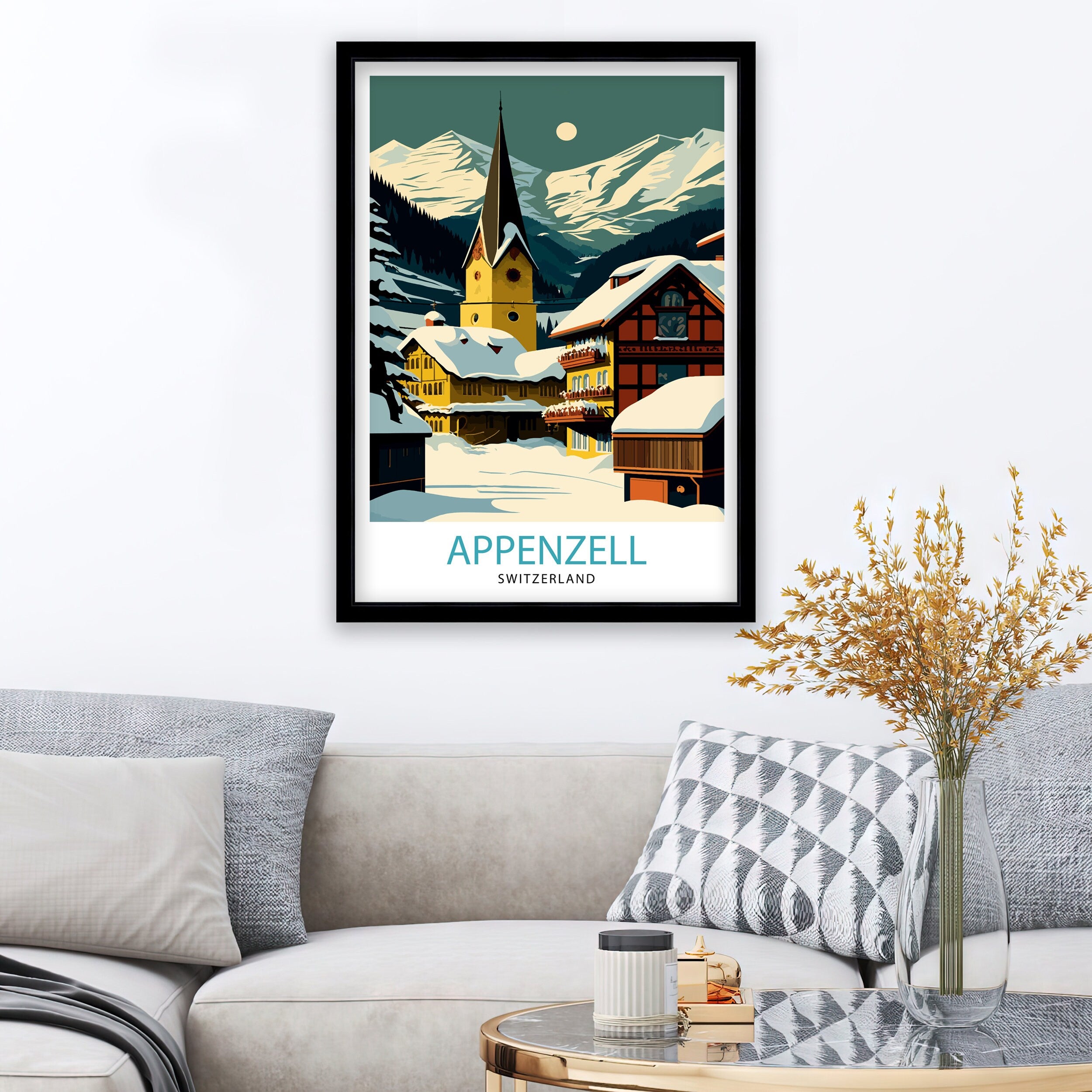 Appenzell Switzerland Travel Print Appenzell Wall Decor Appenzell Illustration Travel Poster Gift For Appenzell Switzerland Home Decor