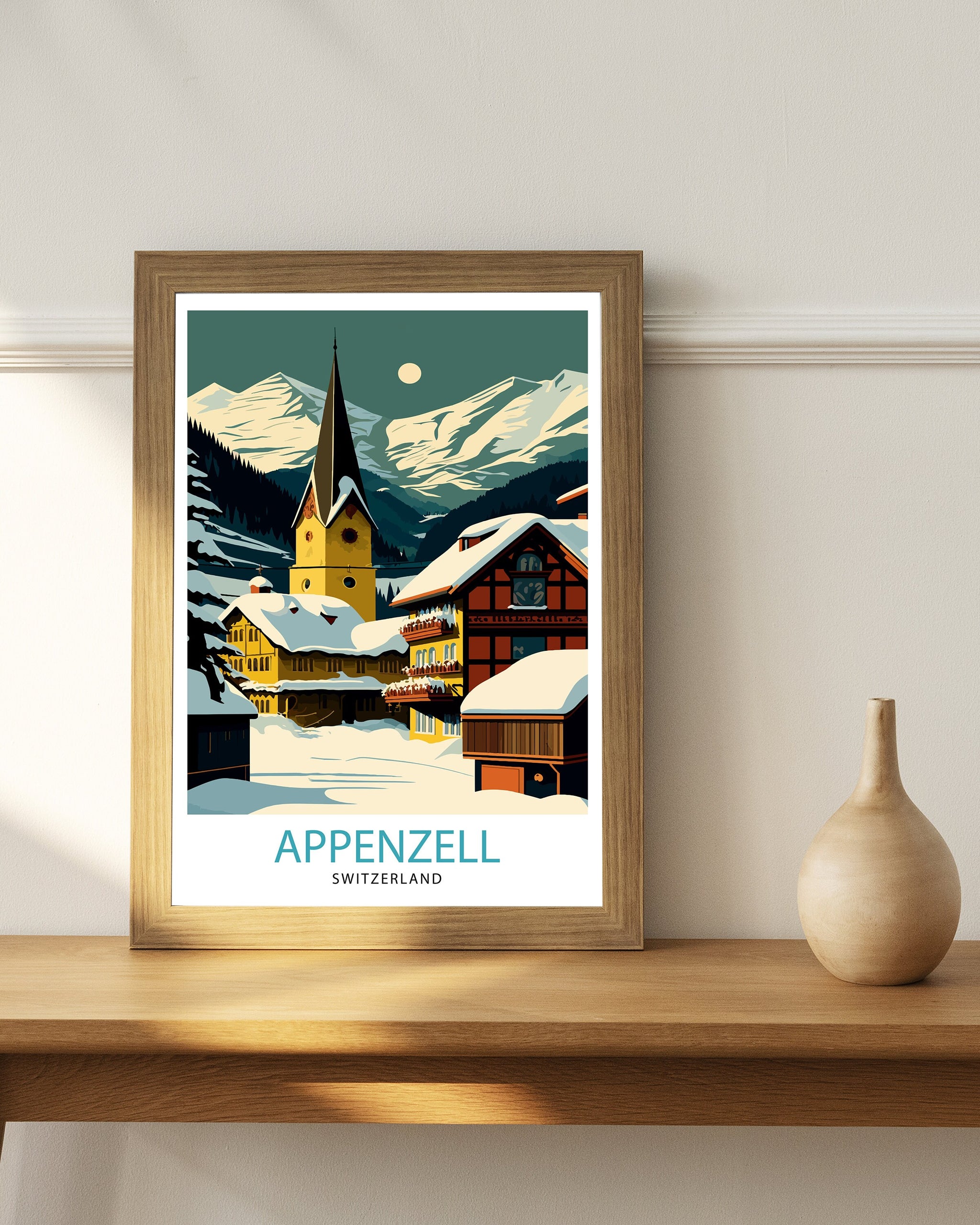 Appenzell Switzerland Travel Print Appenzell Wall Decor Appenzell Illustration Travel Poster Gift For Appenzell Switzerland Home Decor